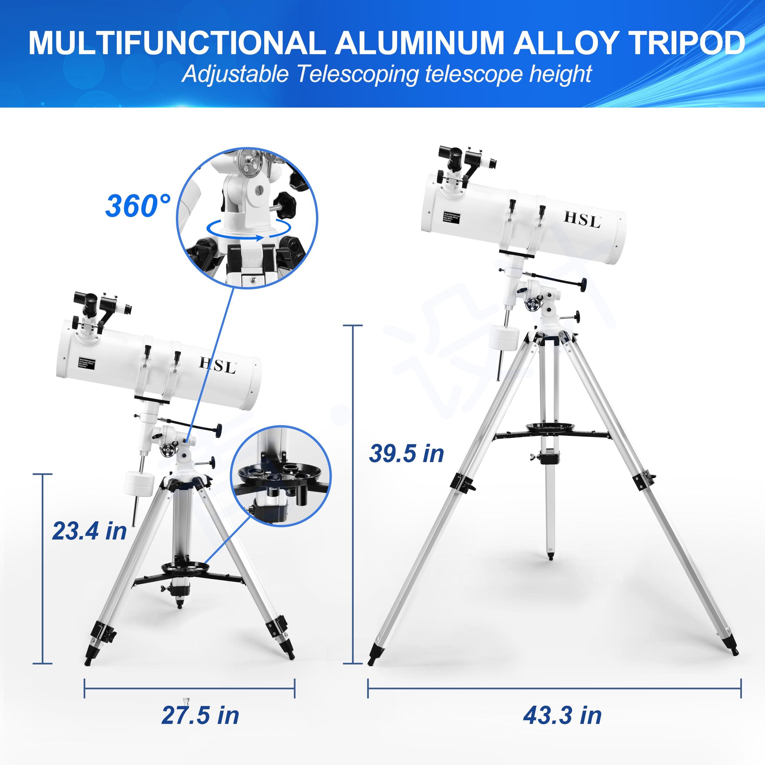 HSL 150EQ Astronomical Reflector Telescope for Adults high Powered,150mm Aperture Professional Telescopes for Adults Astronomy,Comes with 5 Color Filters Set and 3X Barlow Lens - Image 7