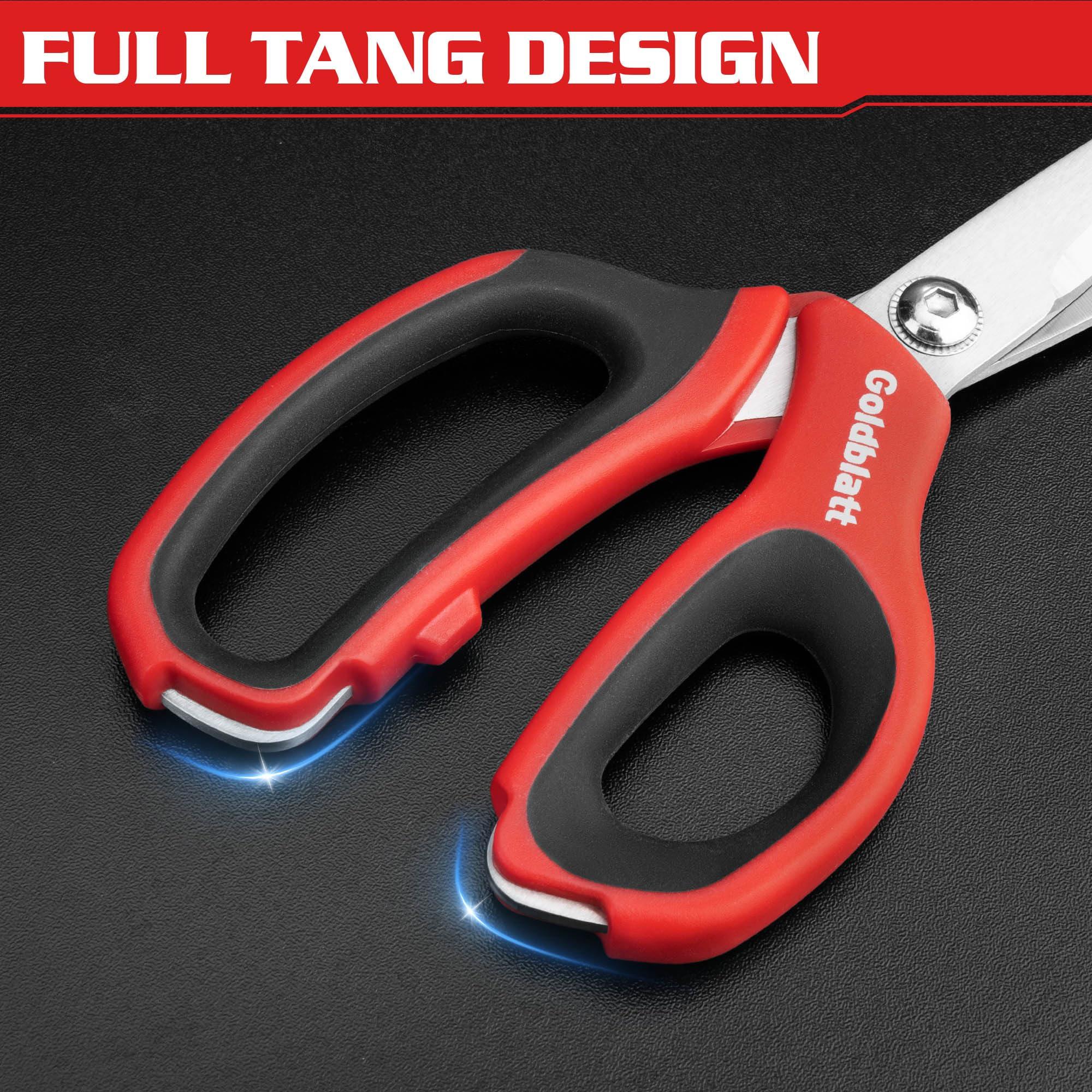 Goldblatt 2PCS Scissors Heavy Duty, 8-inch and 10-inch Multipurpose Scissors, Stainless Steel Blade, Comfortable Handle, Shop Scissors Easy Cutting Cardboard, Leather, Fabric - Image 7