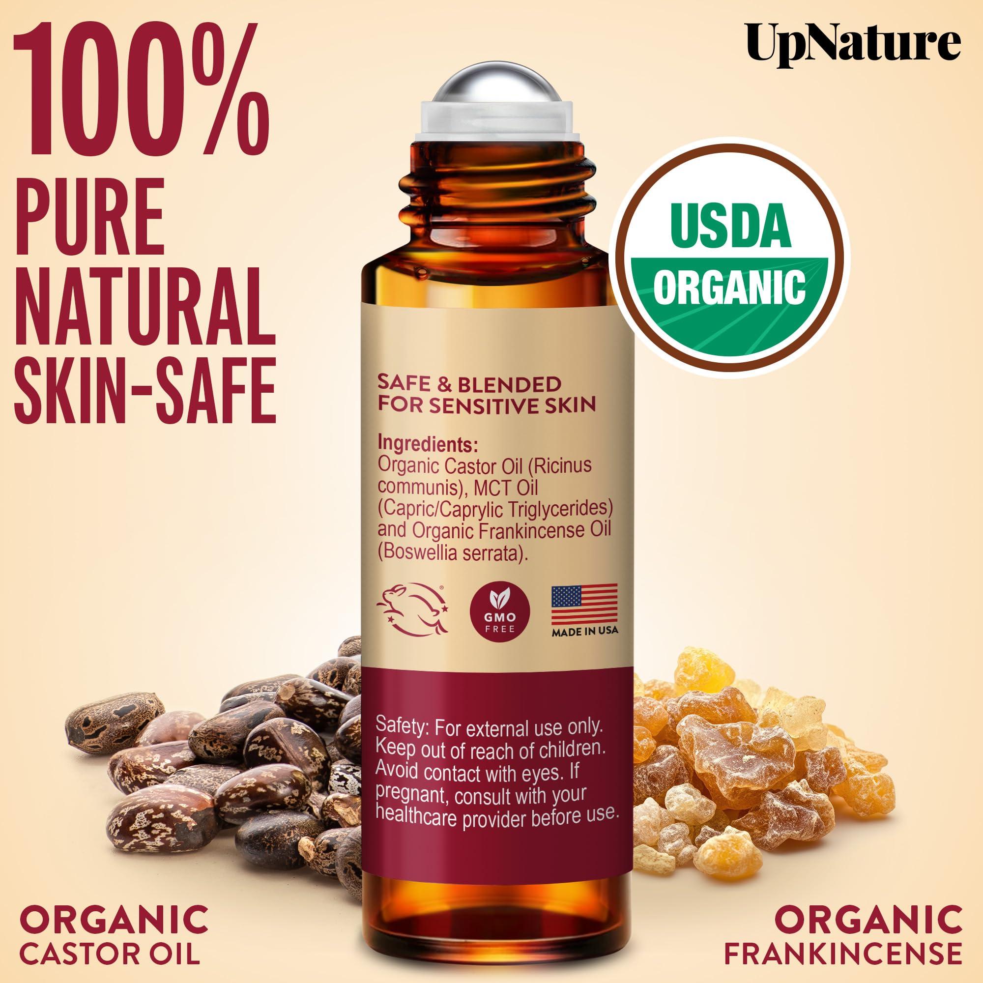 UpNature Beauty Essential Oil Blend Roll On - 100% Organic Castor Oil & Frankincense for Face - Wrinkles Dark Circles Under Eye Roller Ball Rollerball - Image 4