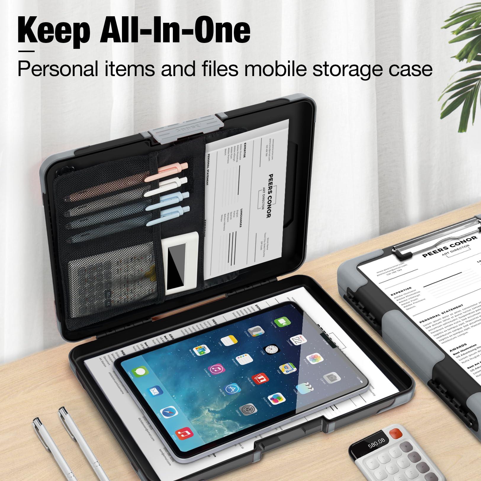 Sooez Toughest Clipboard with Storage, Internal Pen Pouch Included, Letter/ A4 Size, Shockproof Heavy Duty Plastic Clip Boards 8.5x11”, High Capacity Clipboards Box Case for Contractor Trucker Driver - Image 6