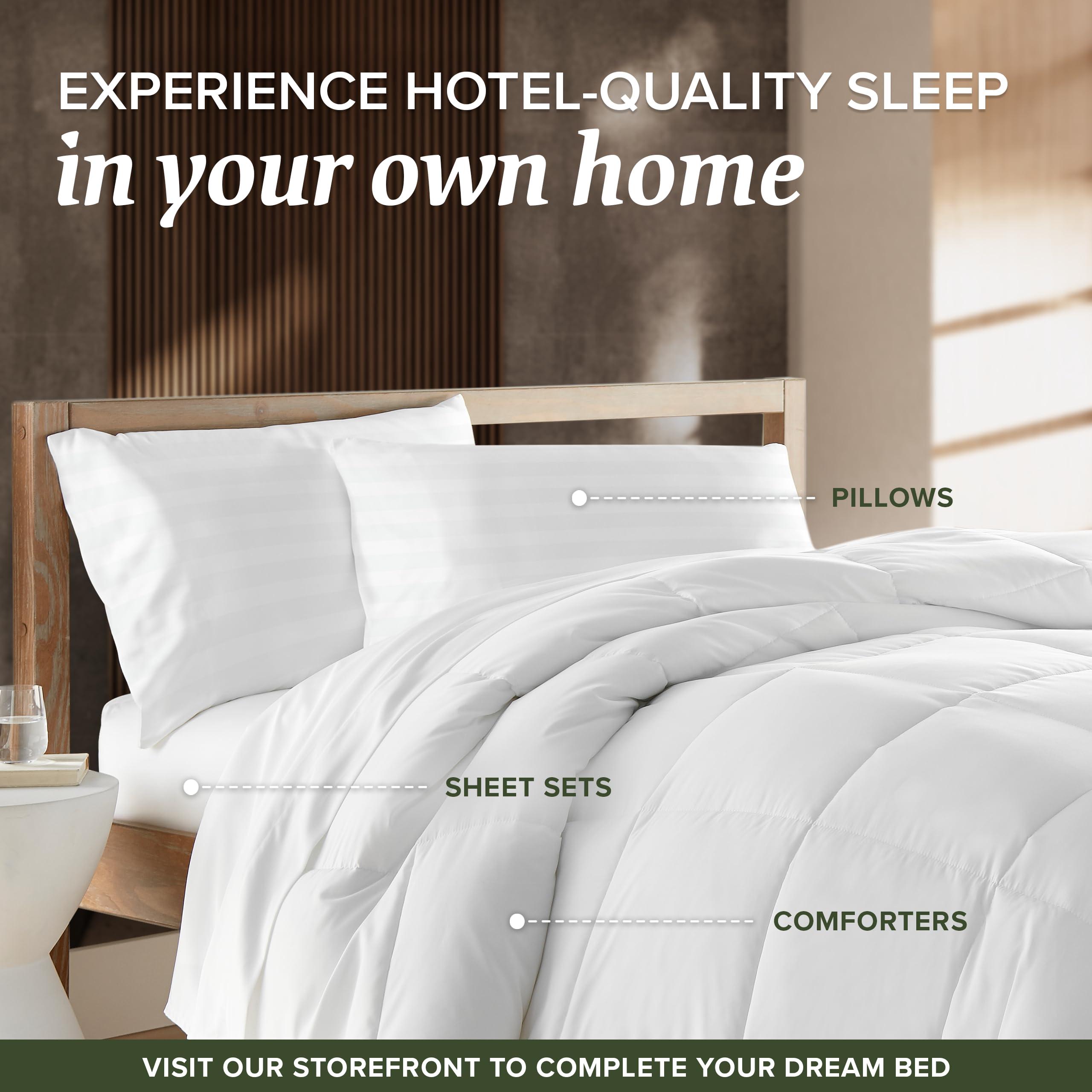 Beckham Hotel Collection Queen Size White Pillow Protector with Zipper Set of 2, Soft and Breathable Cotton Pillow Protector Covers - Image 9