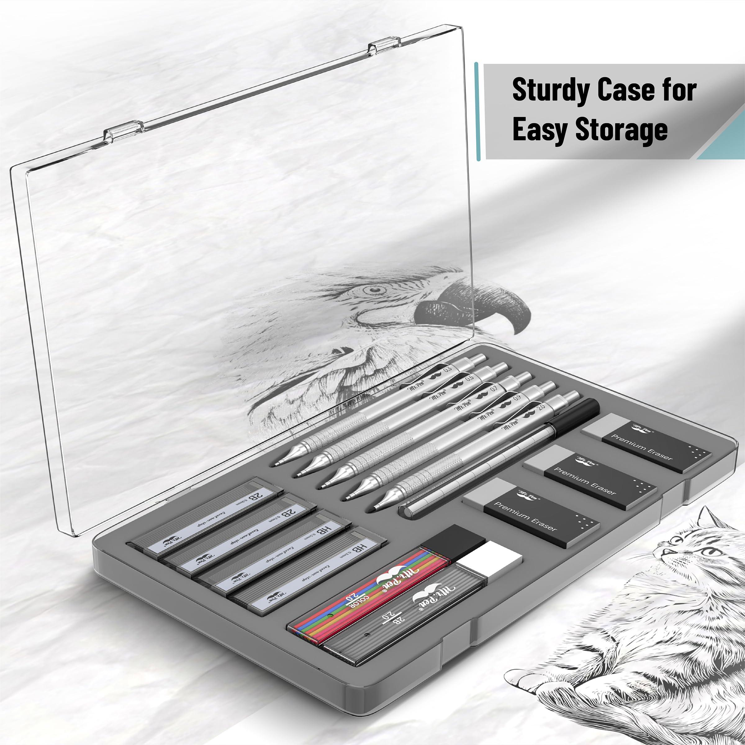 Mr. Pen- Metal Mechanical Pencil Set, 5 Sizes, 0.3, 0.5, 0.7, 0.9, 2mm, Mechanical Pencils, Sketching Pencils, Drafting Pencil, Mechanical Pencil Metal - Image 5