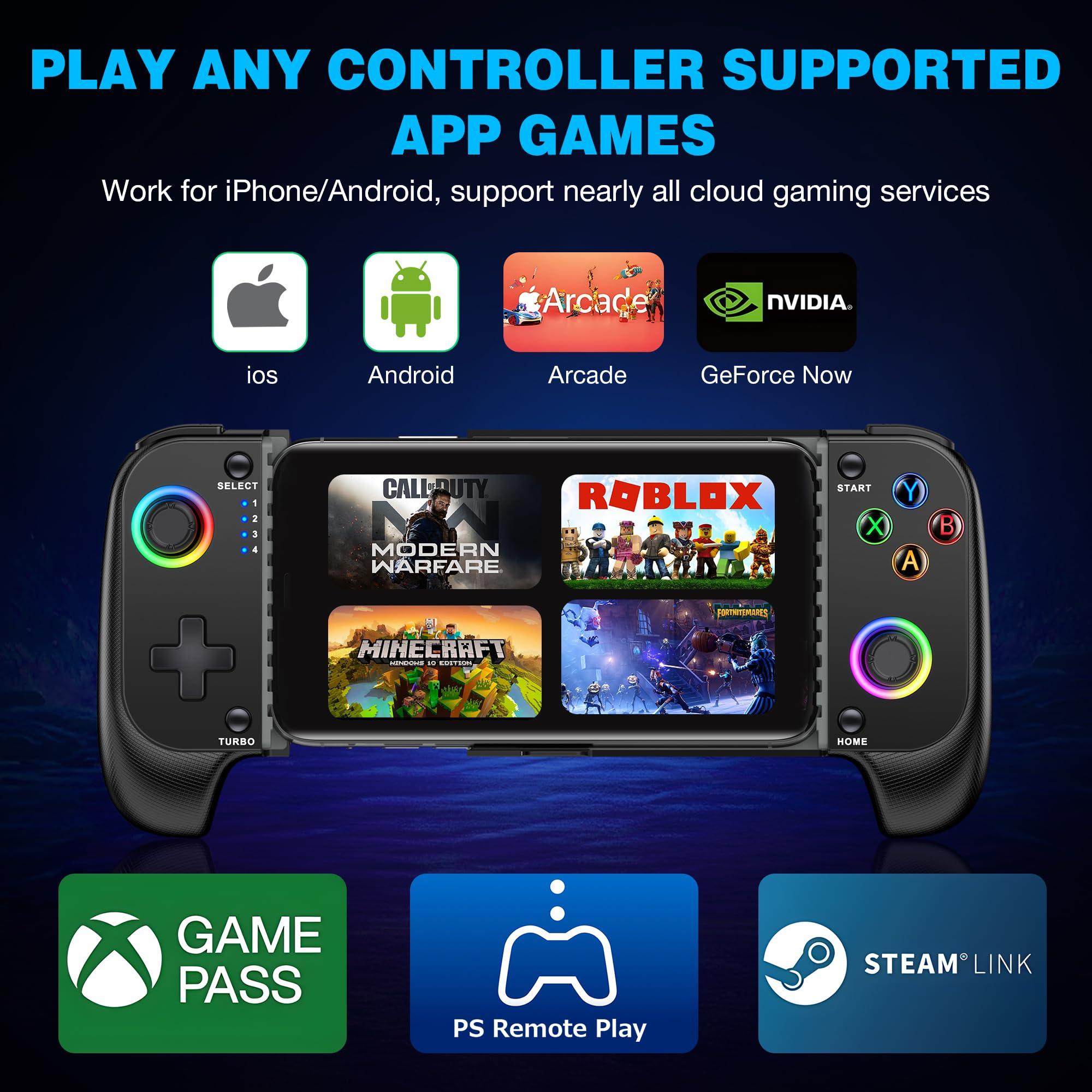 MystNova Wireless Phone Mobile Gaming Controller for iPhone/Android - Turn Your iPhone into a Gaming Console - Play Xbox, PlayStation, Steam Link, Cloud Gamepad for iOS - Image 2
