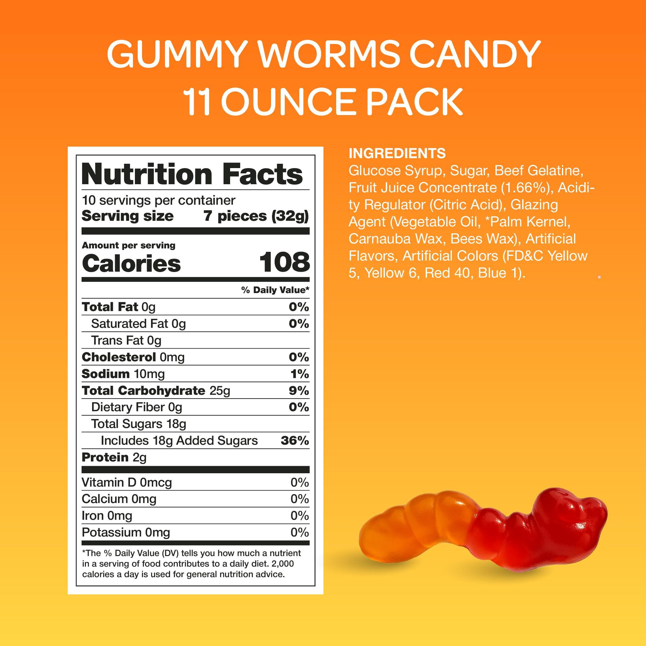 Gummy Worms Candy - 11 Ounce Pack - Assorted Fruit Flavors - Colorful and Playful Treat - Image 2