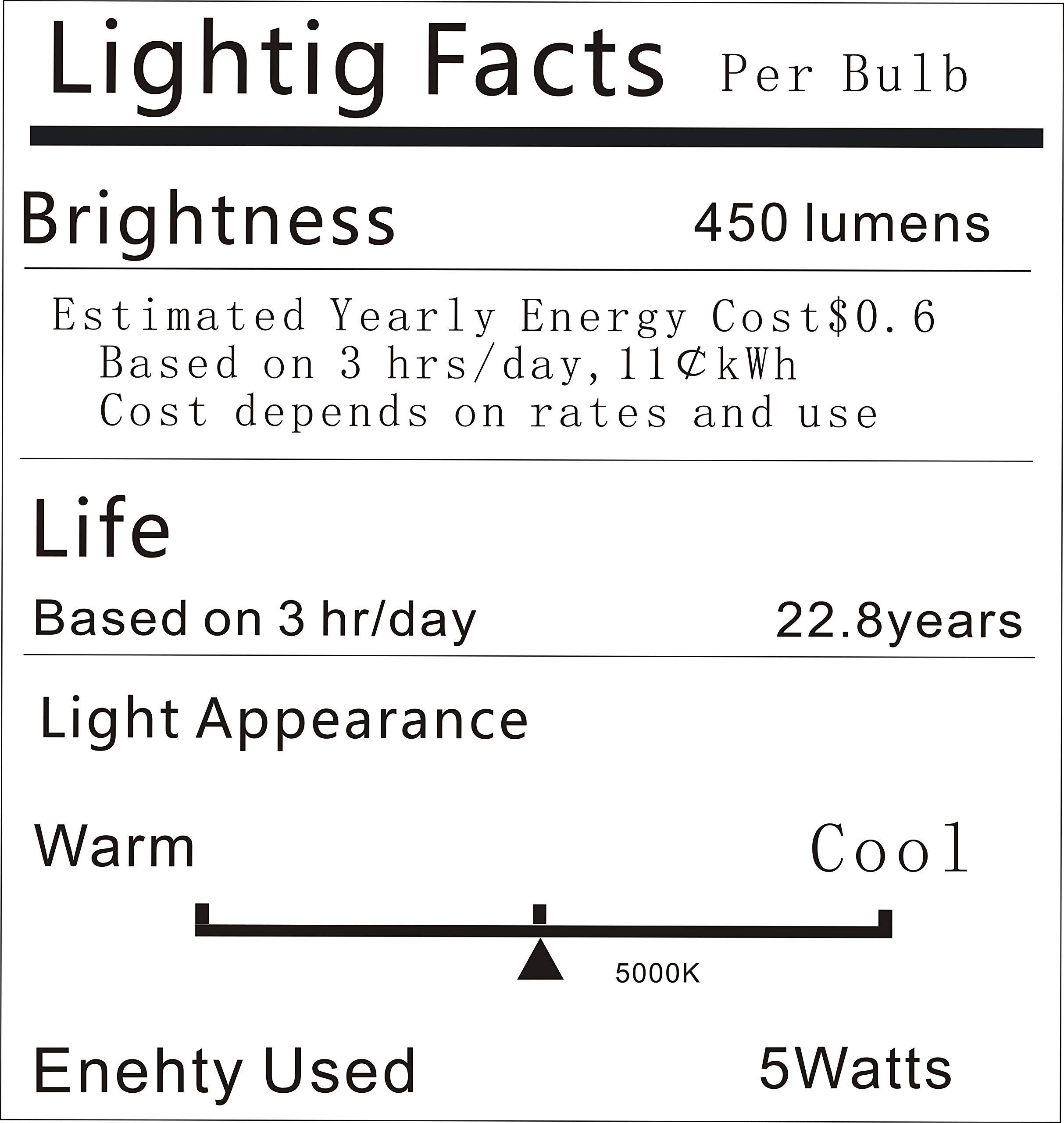 Vgogfly LED Refrigerator Light Bulb 40W Equivalent 120V A15 Fridge Waterproof Bulbs 5 W Daylight White 5000K E26 Medium Base Freezer Home Lighting Lamp Non-dimmable(2 Pack) - Image 8