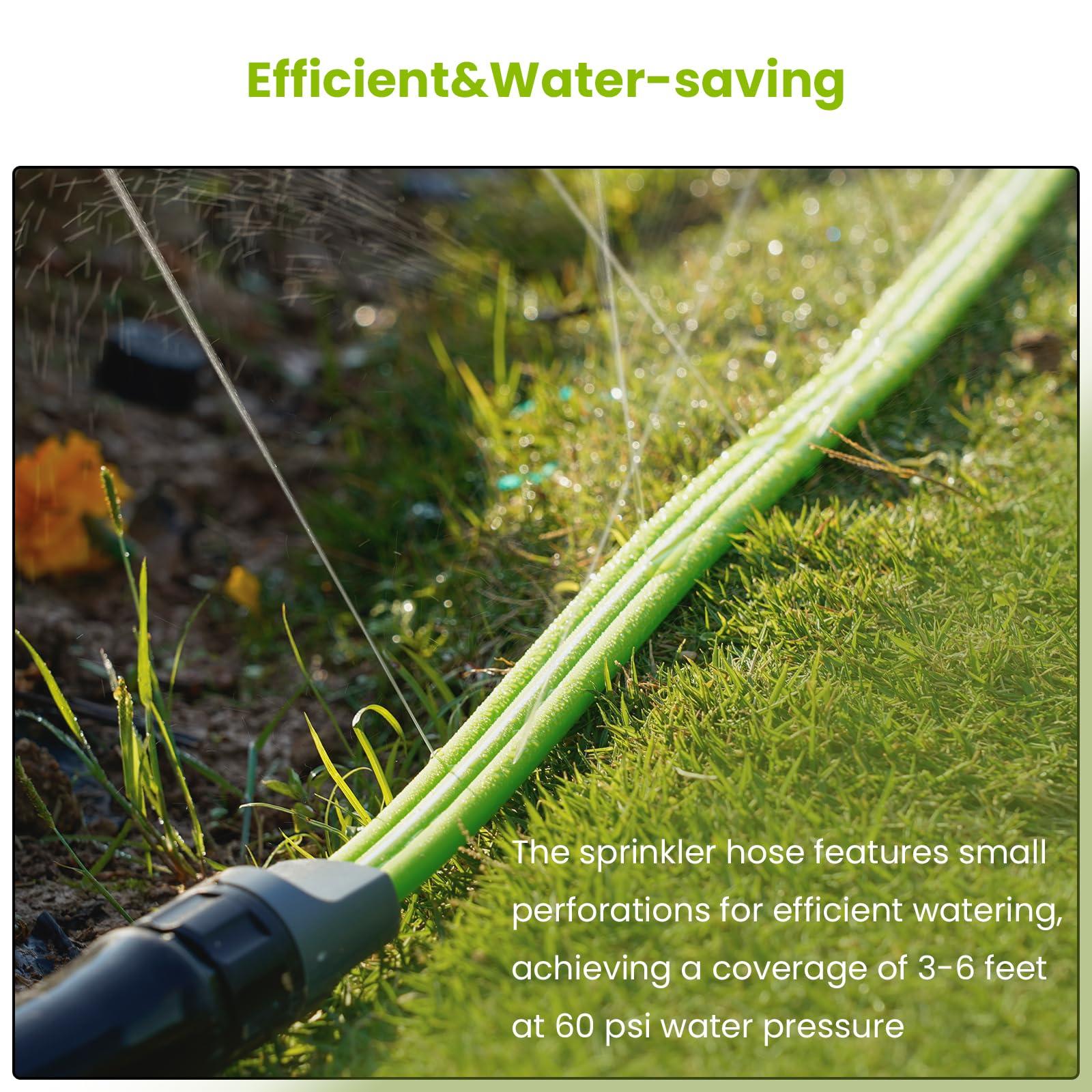 KOBAZ Sprinkler Soaker Hose 50FT with Holes, Garden Watering Hose with Stakes, Drip Hose Sprinkler, Efficient Saving Water for Lawn Garden and Yard, Leakproof - Image 5