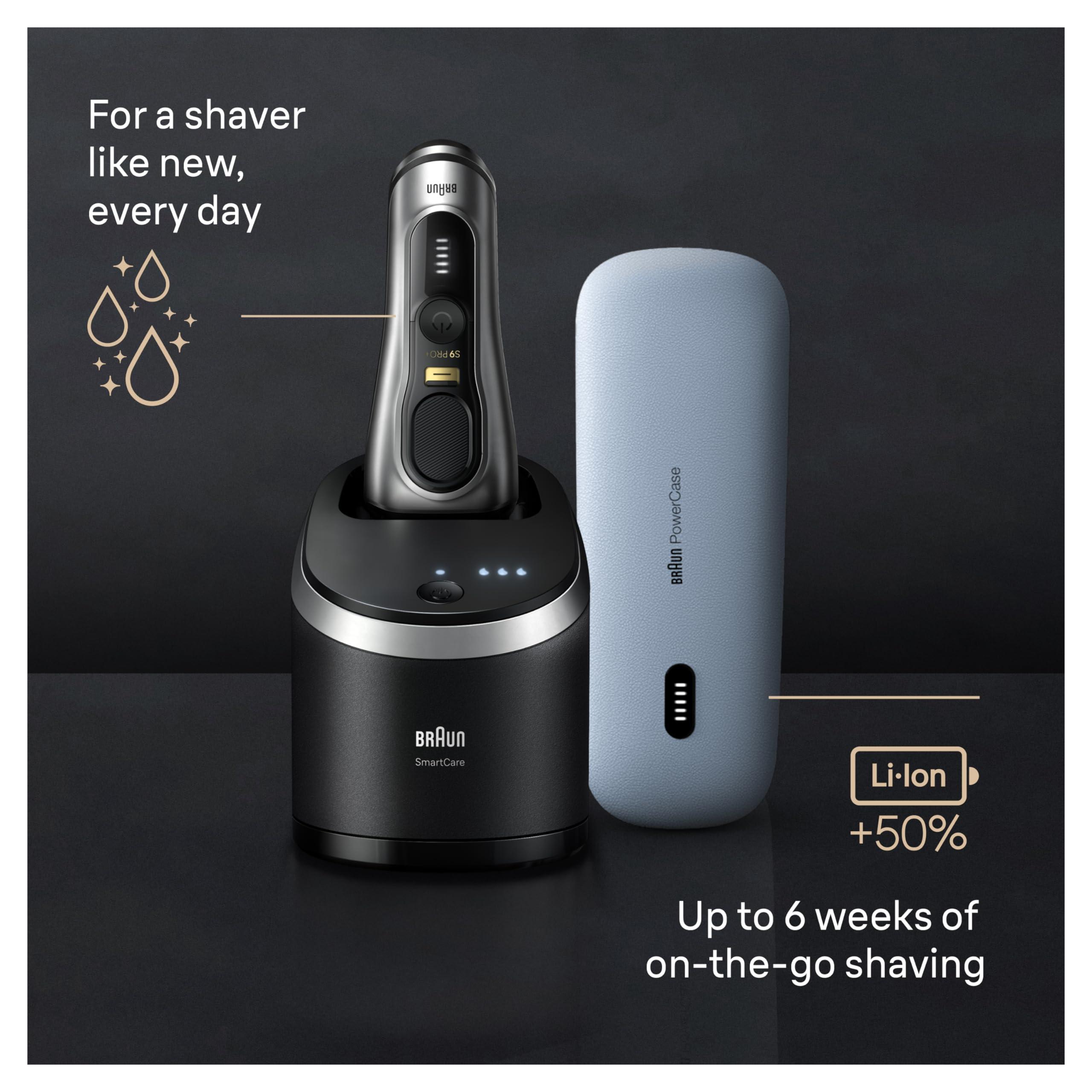Braun Series 9 PRO+ 9577cc Electric Razor for Men, 5 Pro Shave Elements & Precision Long Hair Trimmer, 6in1 SmartCare Center, PowerCase for Mobile Charging, Wet & Dry, 60min Battery Runtime - Image 8