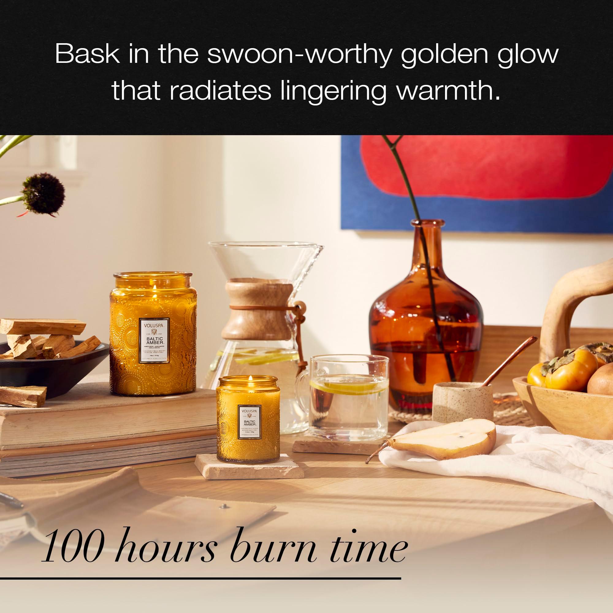 Voluspa Baltic Amber, Large Candle Jar, 18 oz, 100 Hour Burn Time, Coconut Wax for Clean Burning, Handcrafted in the USA - Image 4
