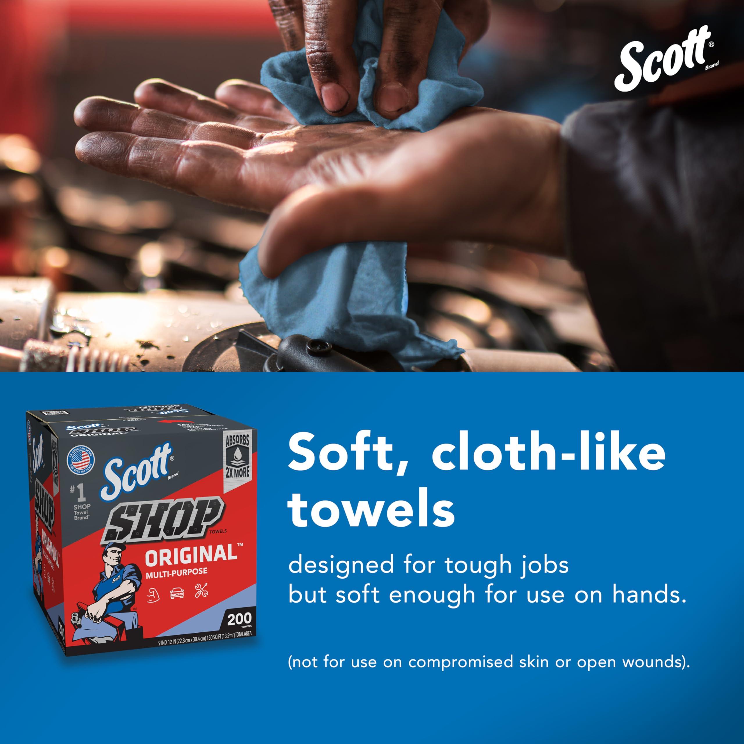 Scott® Shop Towels Original (75190), Blue, Pop-Up Dispenser Box (200 Towels/Box, 8 Boxes/Case, 1,600 Towels/Case) - Image 7