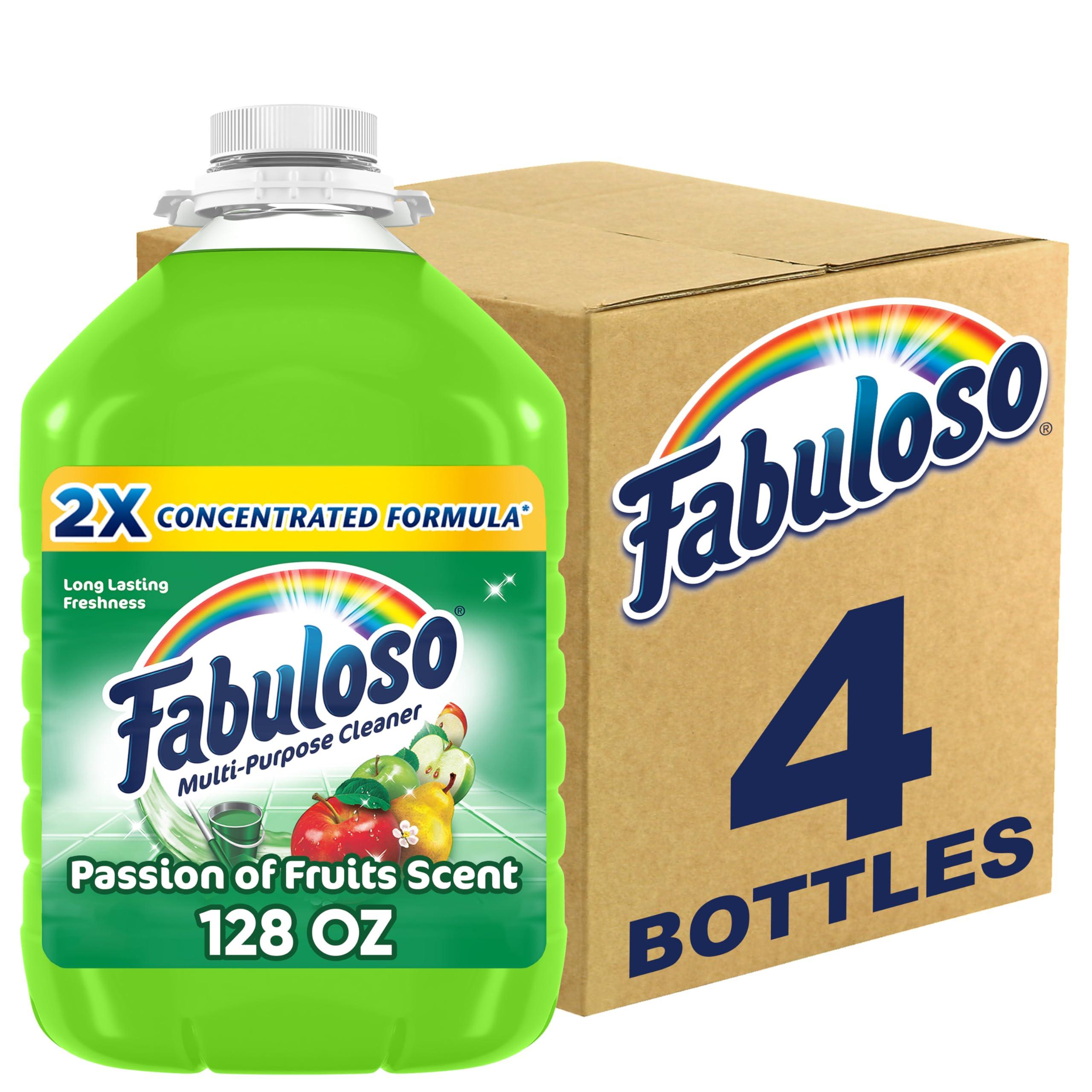 Fabuloso Multi-Purpose Cleaner, 2X Concentrated Formula, Passion of Fruits Scent, 128 oz, 4 pack