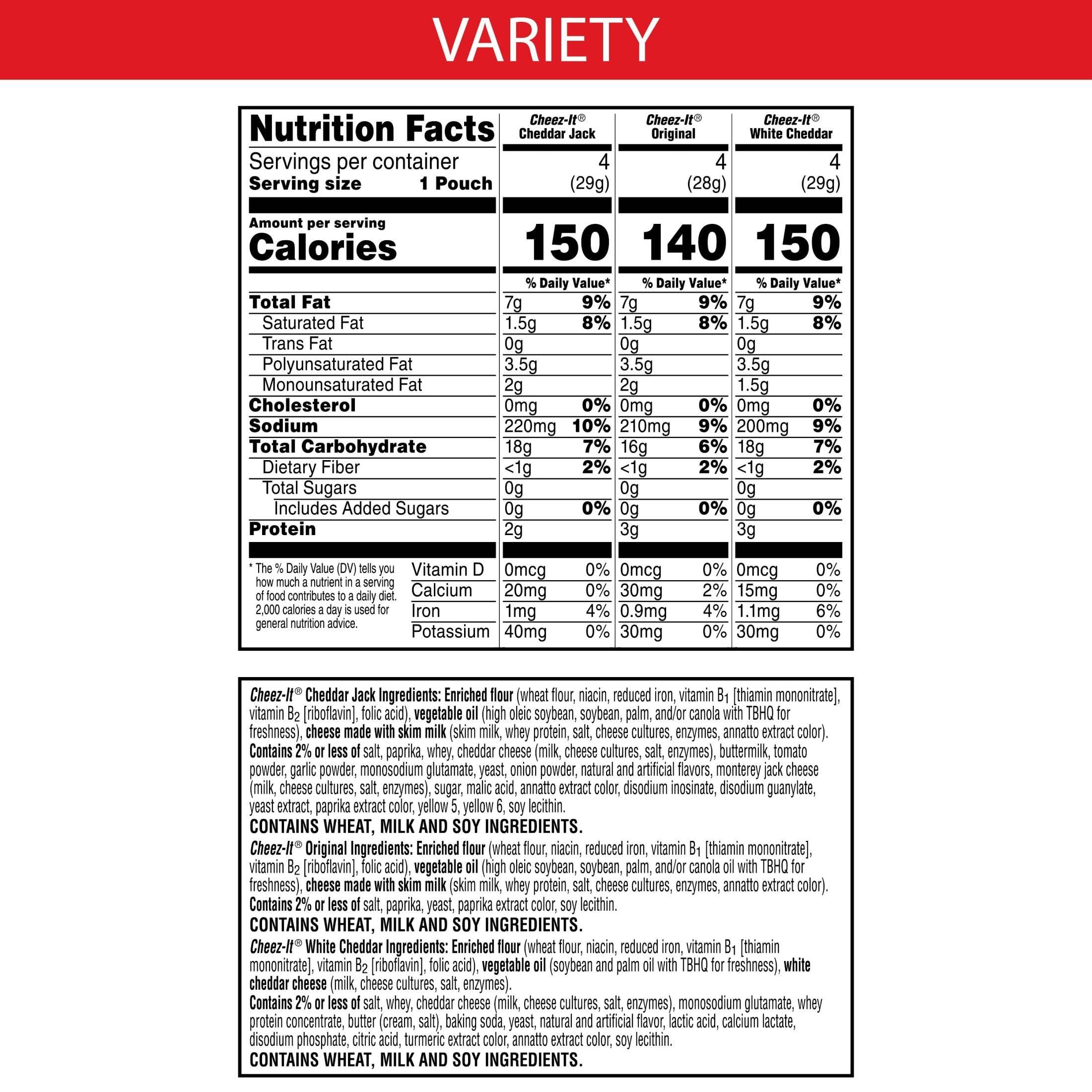Cheez-It Cheese Crackers, Baked Snack Crackers, Lunch Snacks, Variety Pack, 12.1oz Box (12 Packs) - Image 2
