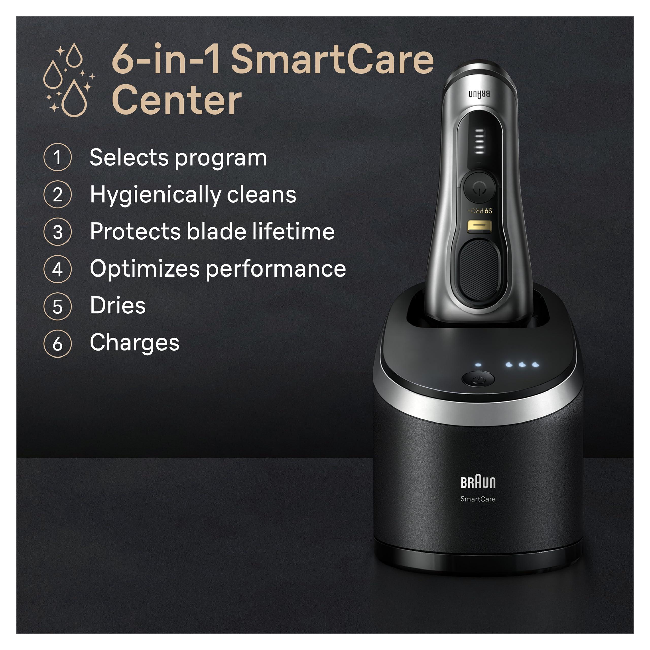 Braun Series 9 PRO+ Electric Razor for Men, 5 Pro Shave Elements & Precision Long Hair Trimmer, 6in1 SmartCare Center, Wet & Dry Electric Razor for Smooth Skin with 60min Battery Runtime, 9567cc - Image 5