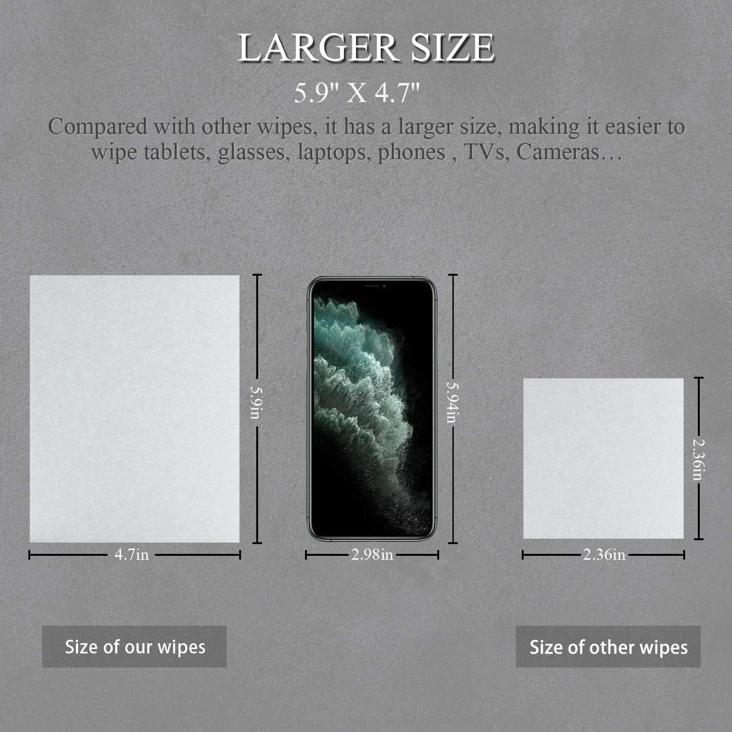 Monitor Wipes, Pre-Moistened Computer Screen Wipes for Electronics, Computer Monitor Cleaning Wipes for Eyeglasses, Tablets, Camera Lenses, Laptop, Screen Cleaner Wipes for Phones, TV, LCD - Image 4