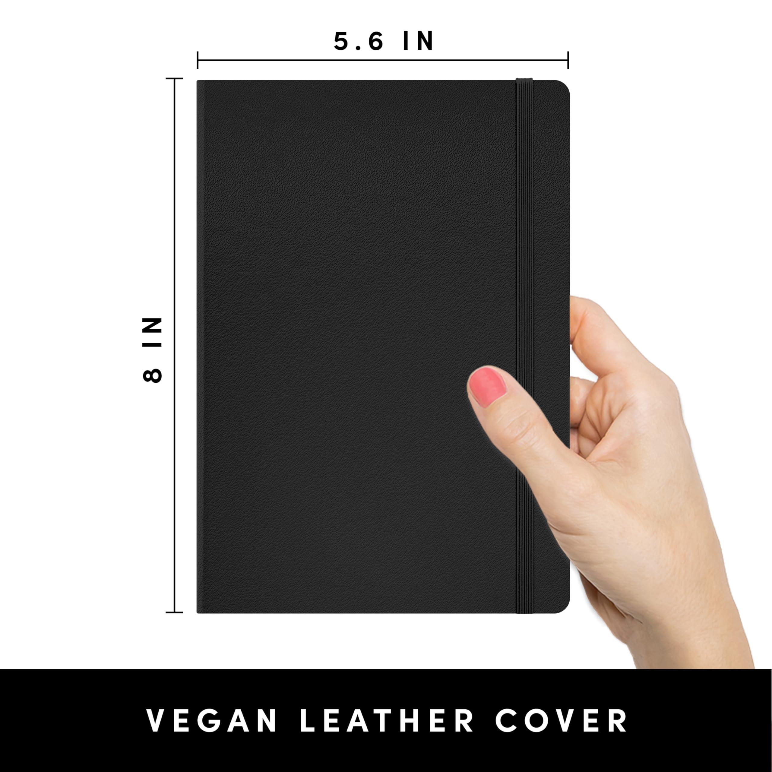 PAPERAGE Lined Journal Notebook, (Black), 160 Pages, Medium 5.6 in x 8 in - 100 GSM Thick Paper – Hardcover Journaling Notebook for Work, School & Note Taking - Image 3
