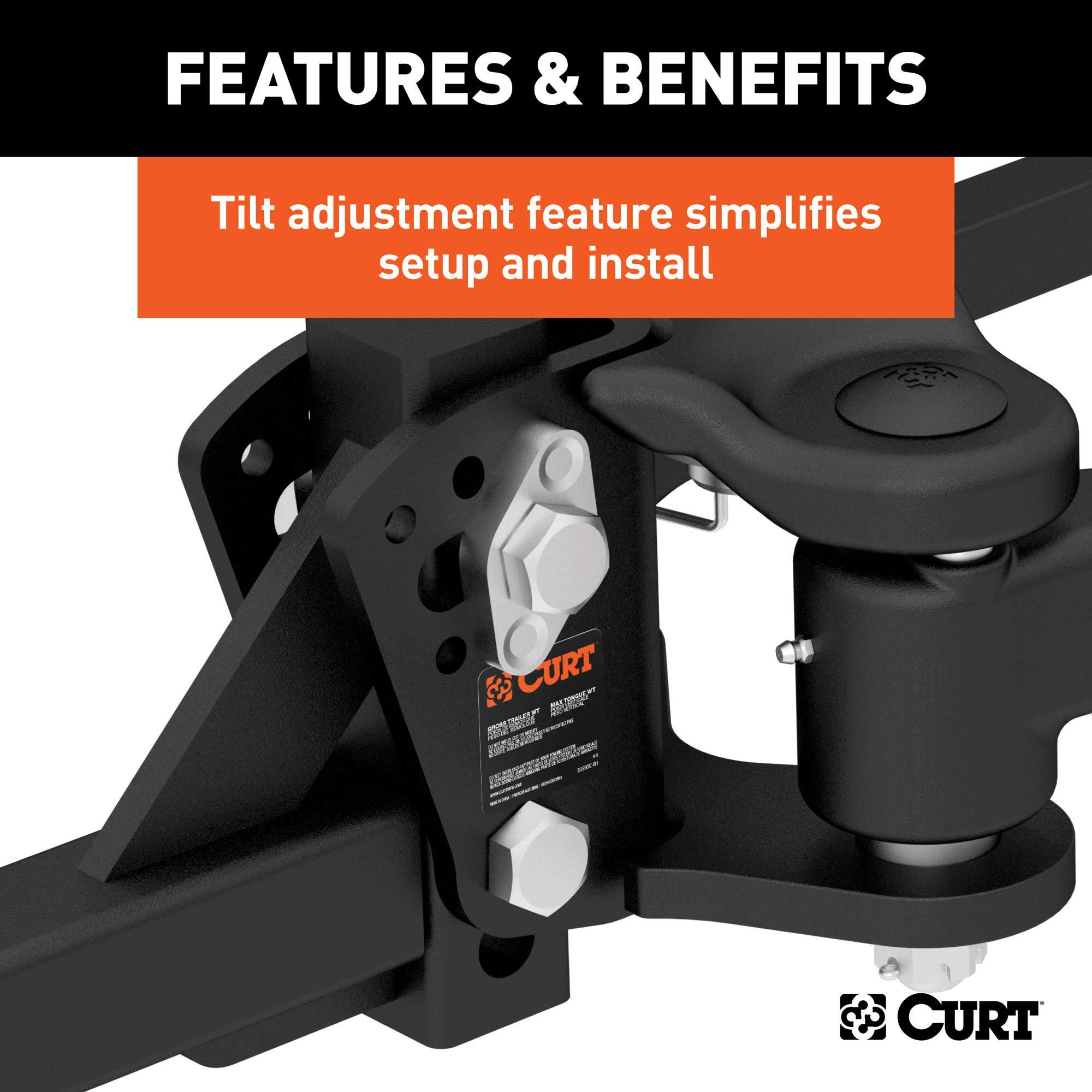 CURT 17500 TruTrack 4P Weight Distribution Hitch with 4x Sway Control, Up to 10K, 2-In Shank, 2-5/16-Inch Ball - Image 9