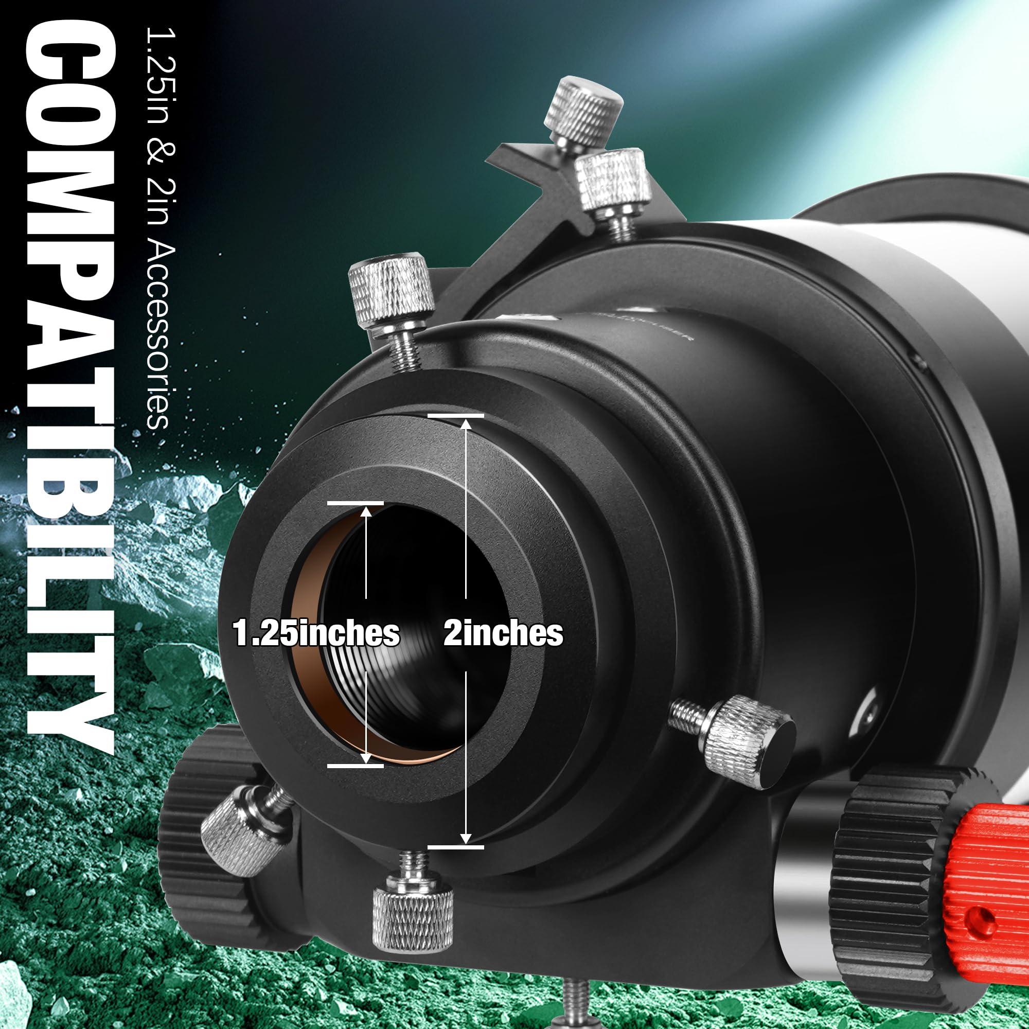MEEZAA Telescope, 80ED F7.5 Telescope OTA, Extra Low Dispersion Achromatic Refractor Tube, Compact and Portable Optical Tube for Astrophotography and Visul Astronomy - Image 4