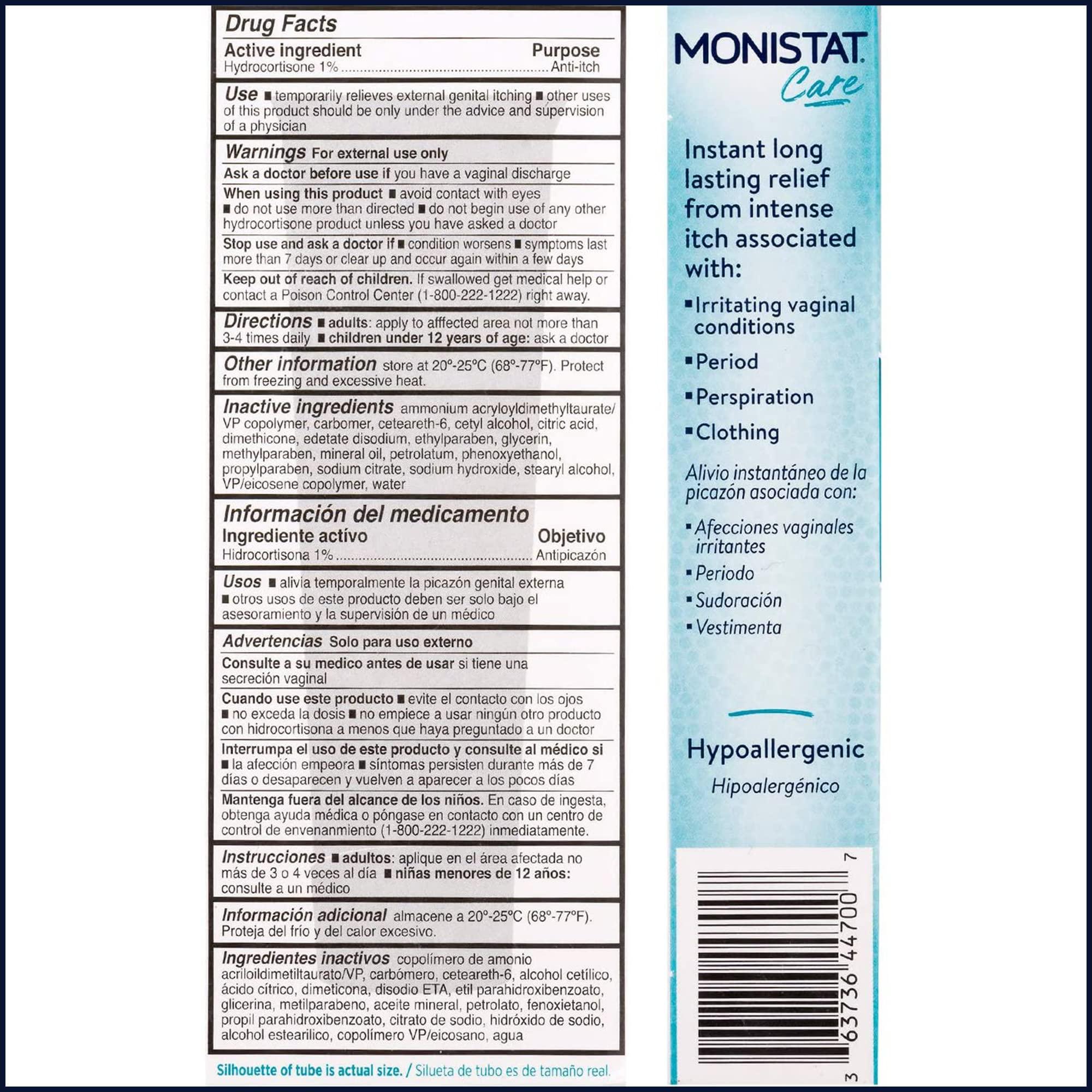 Monistat Instant Itch Relief Cream for Women, Maximum Strength Feminine Itch Care, 1 oz, 2 Pack - Image 2