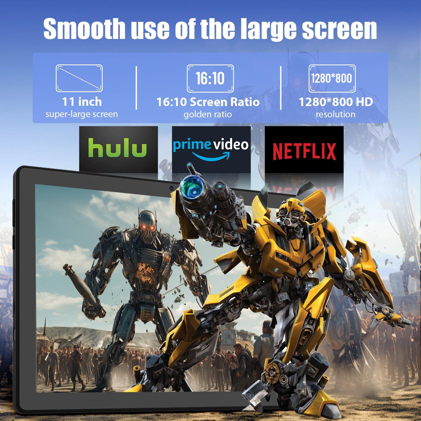 HiGrace Android Tablet, 14GB RAM+64GB ROM (TF 1TB), 11 inch Android 14 Octa-Core, 6800mAh, Widevine L1, WiFi 6, 8 in 1 Tablet with Keyboard, Mouse, Protective Case, Stylus, Headset, Charger- Black - Image 5