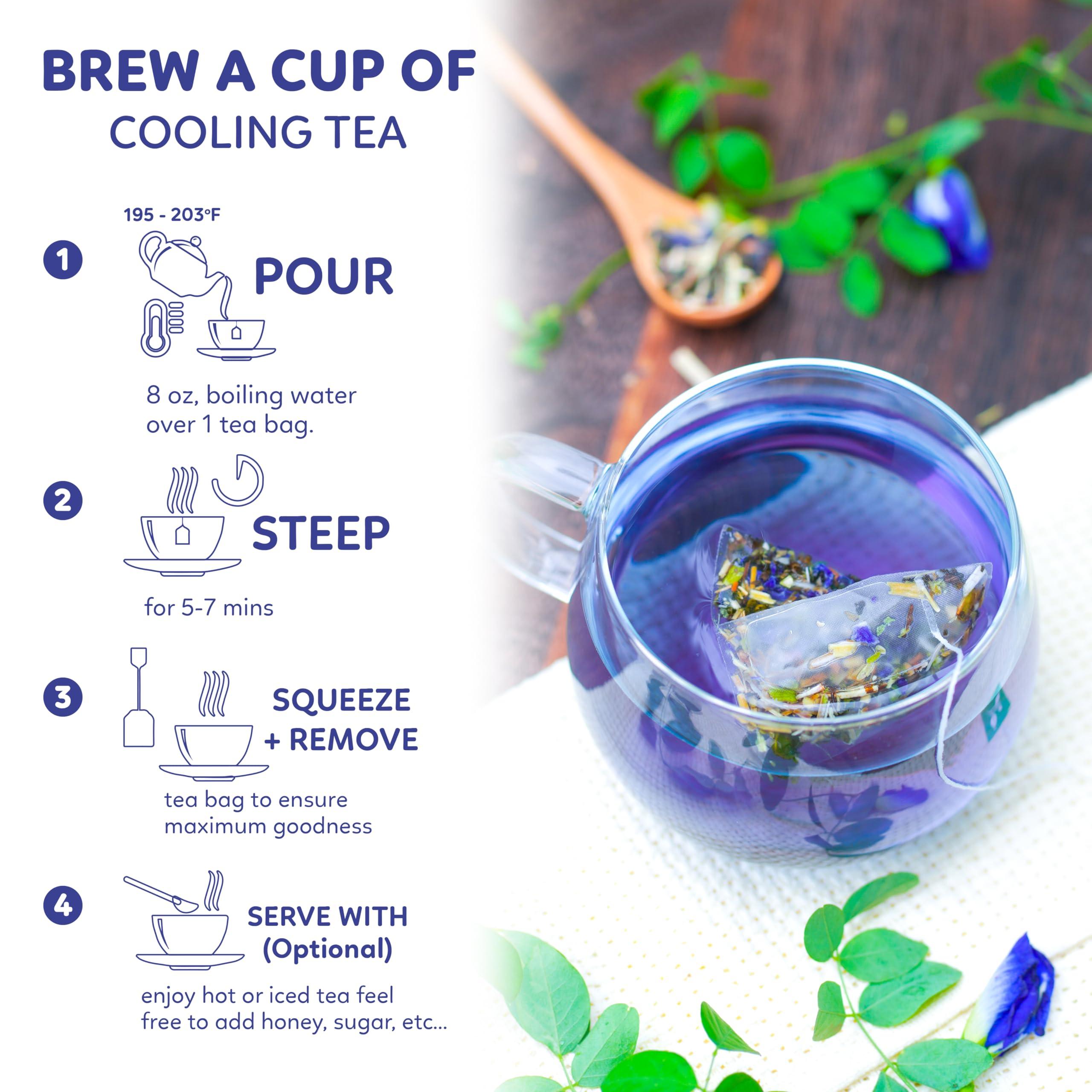 4-Flavor Herbal Tea Mix – Oolong, Peppermint, Butterfly Pea & Artichoke | 50 Corn Fiber Pyramid Tea Bags | Caffeine-Free, Digestive & Nerve-Calming Support | Indochine Blends - Image 9