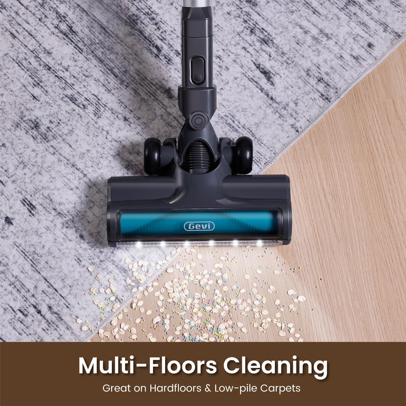 Cordless Vacuum Cleaner, 20Kpa Powerful Stick Vacuum Cordless, Up to 45mins Long-Lasting Battery Runtime, 6 in 1 Lightweight Vacuum Cordless for Hard Floors, Carpets and Pet Hair, Grey - Image 3