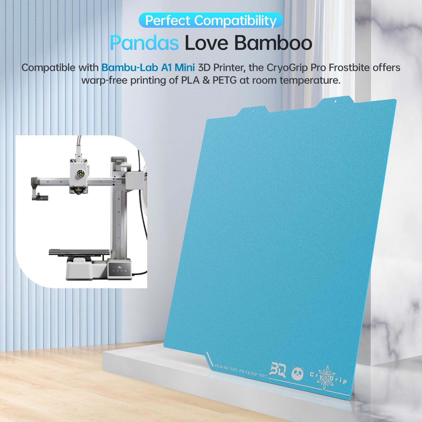 BIQU CryoGrip Pro Frostbite Panda Build Plate for Bambu-Lab A1 Mini 3D Printer 184x184mm Room Temperature Print Double Sided Upgrade Plate Removable Surface Platform - Image 4