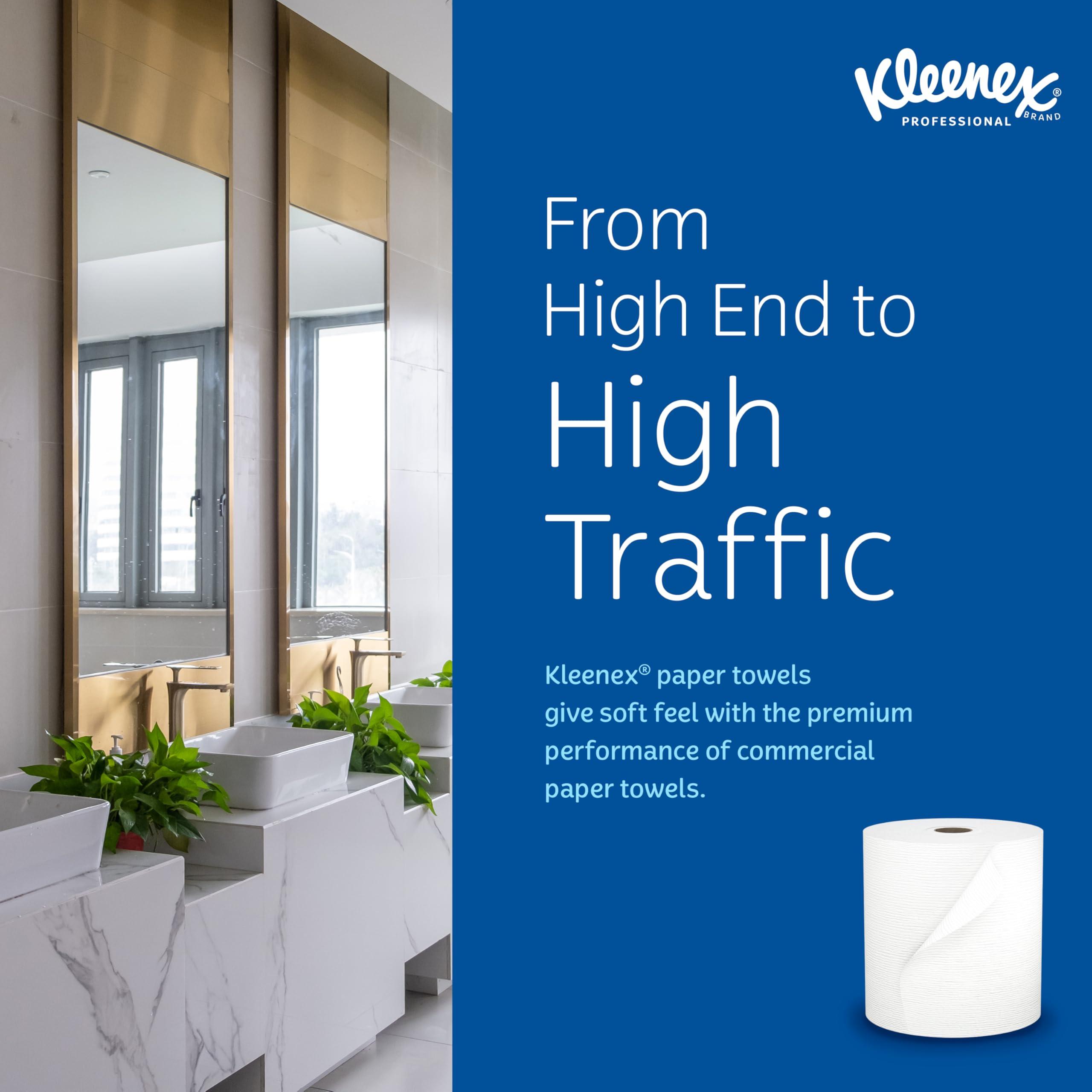 Kleenex Professional Universal Hard Roll Paper Towels, Bulk (01080), 1.5" Core, Premium Absorbency Pockets, White (12 Rolls at 425' Each, 5,100'/Case) - Image 2