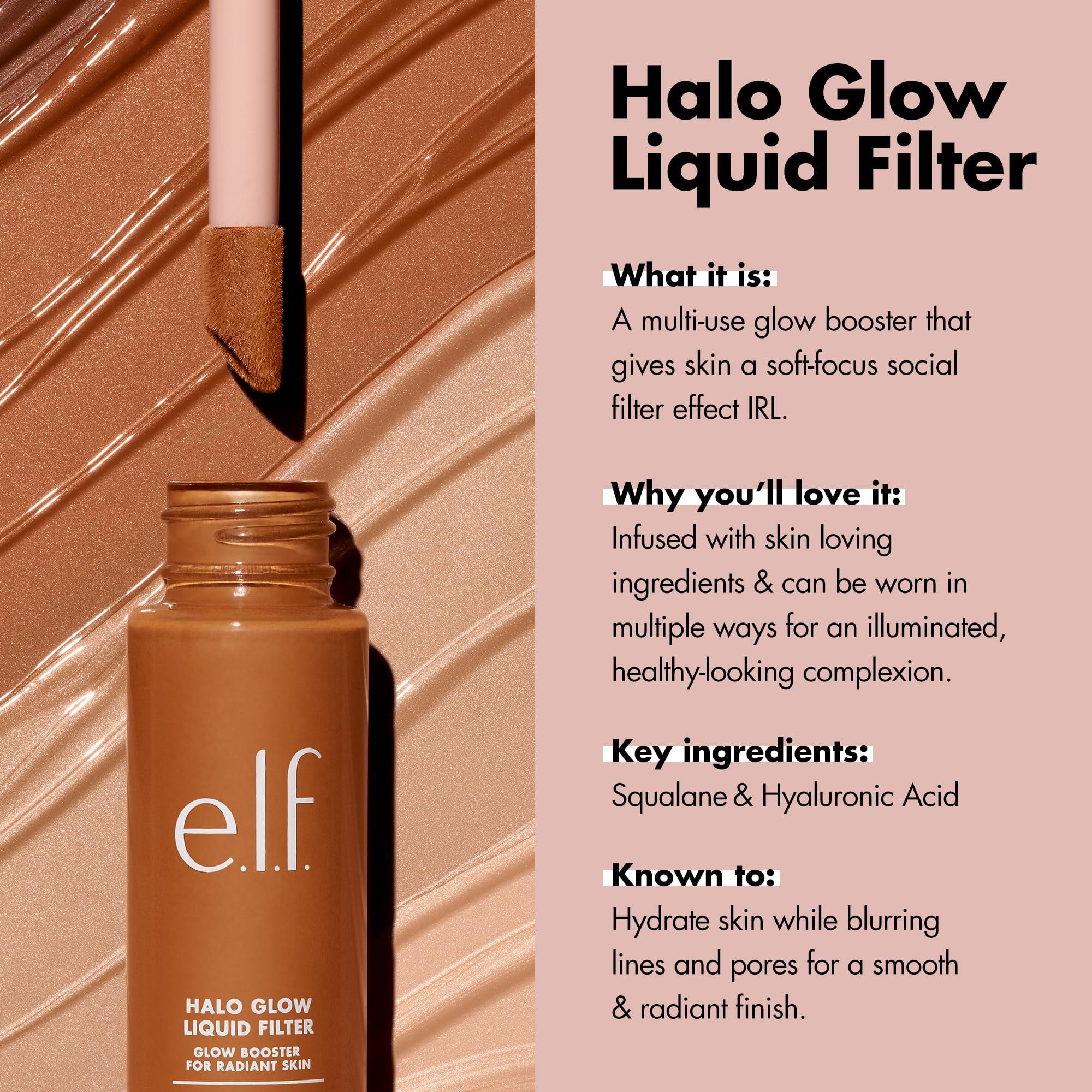 e.l.f. Halo Glow Liquid Filter, Complexion Booster For A Glowing, Soft-Focus Look, Infused With Hyaluronic Acid, Vegan & Cruelty-Free, 2 Fair/Light - Image 3