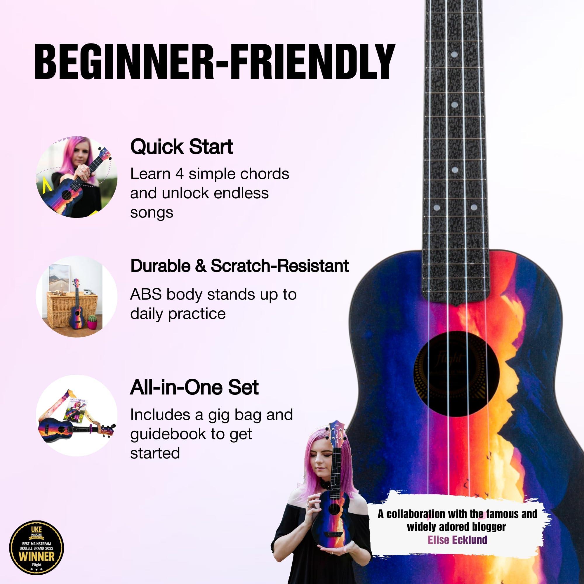 Flight Elise Ecklund Sunset Soprano 4-String Ukulele (TUS EE) - Image 2
