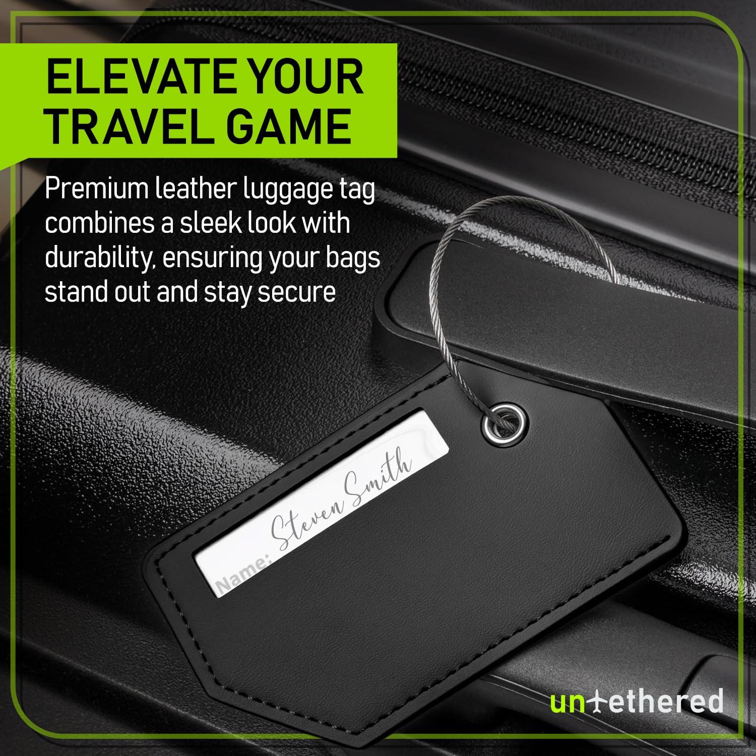 Untethered 4-Pack Luggage Tag Set | Durable Luggage Tags for Suitcases & Travel Bags | Bag Tag & Name ID Identifiers | Suitcase Tags for Easy Luggage Identification - Image 2