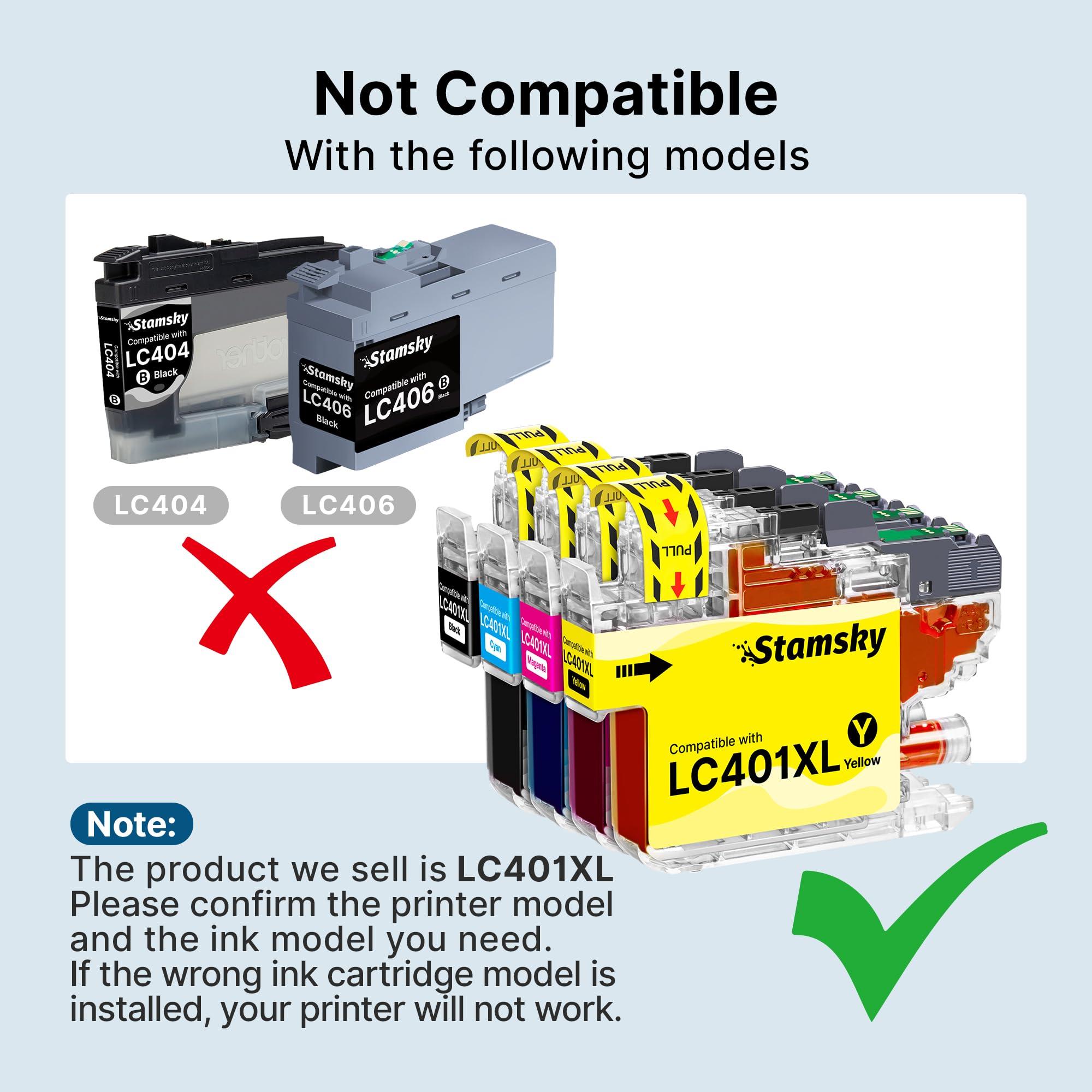 LC401XL Ink Cartridges Compatible for Brother LC401 XL BK LC401XL LC 401 LC401BK High Yield to use with Brother MFC-J1010DW MFC-J1012DW MFC-J1170DW DCP-J1800DW, DCP-J1140DW Printer (4 Pack BCYM) - Image 5