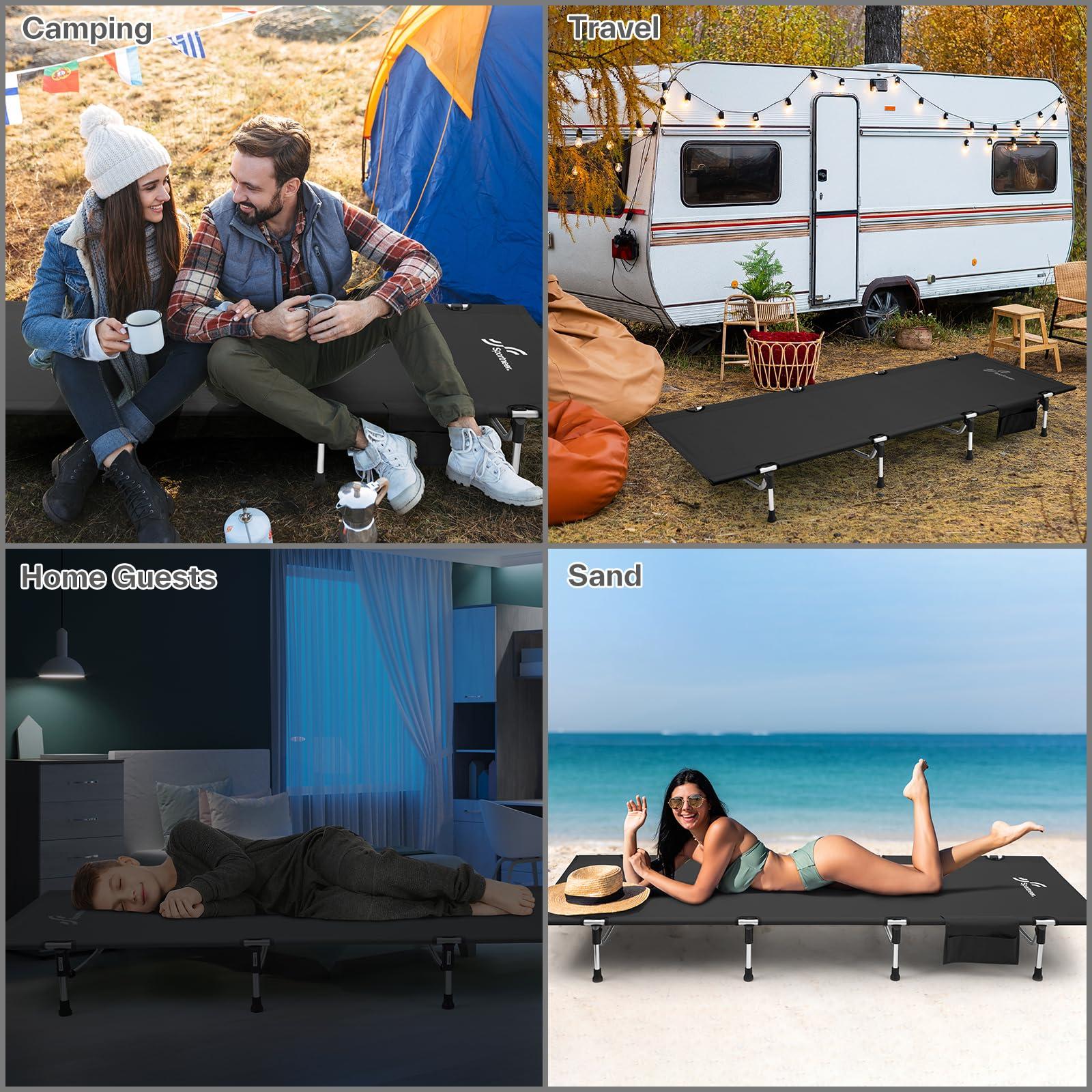Sportneer Camping Cot, Folding Cots Lever Lock Portable Lightweight Sleeping Camping Bed for Adults Outdoor Travel Backpacking Camp Hiking Supports 330lbs - Image 7