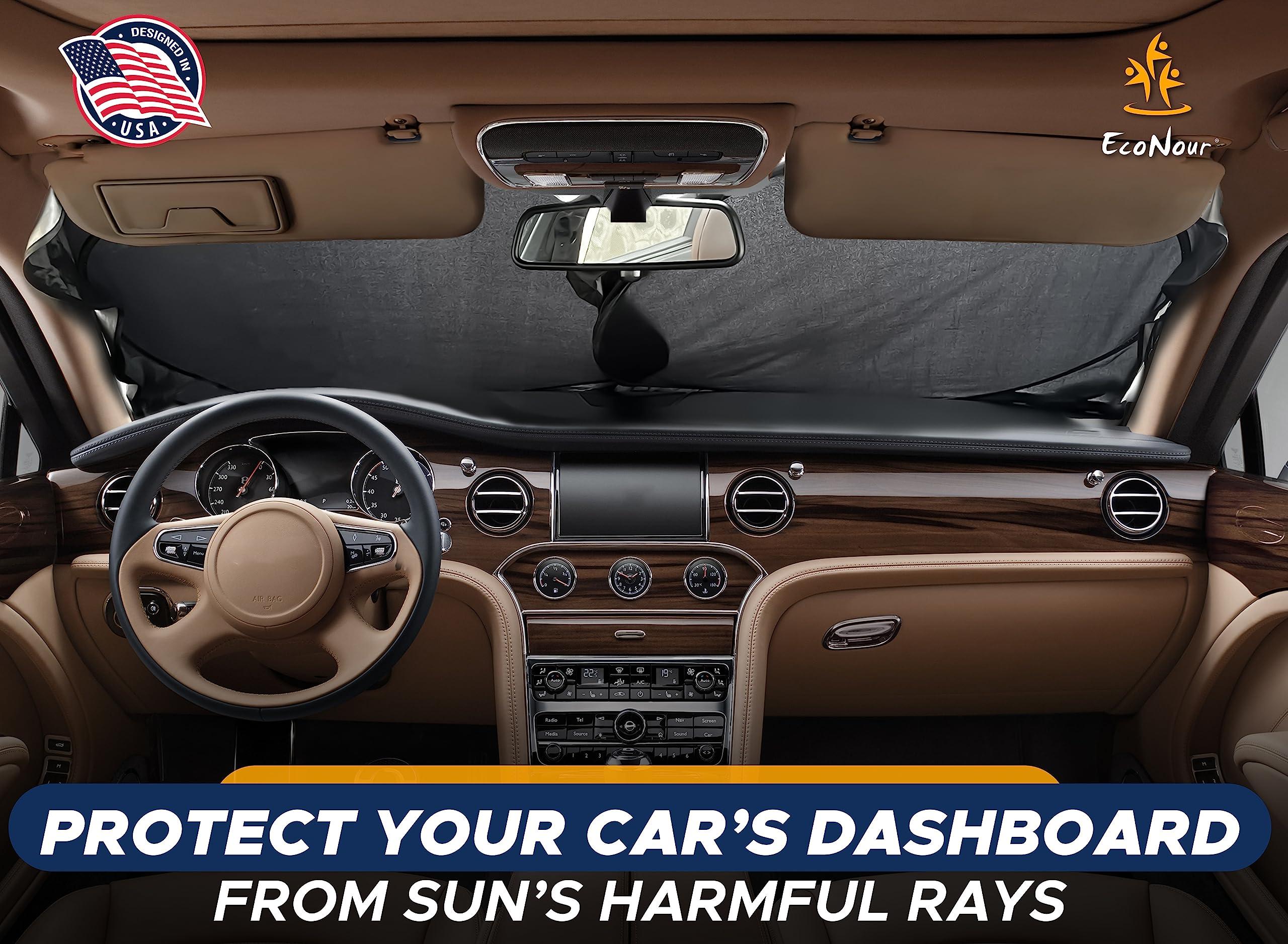 EcoNour Car Windshield Sun Shade | 2025 Upgraded Innovative No-Light-Pass Technology for Maximum Coverage | Foldable Sun Shade Keeps Your Vehicle Cool | Small (59 x 29 inches) - Image 2