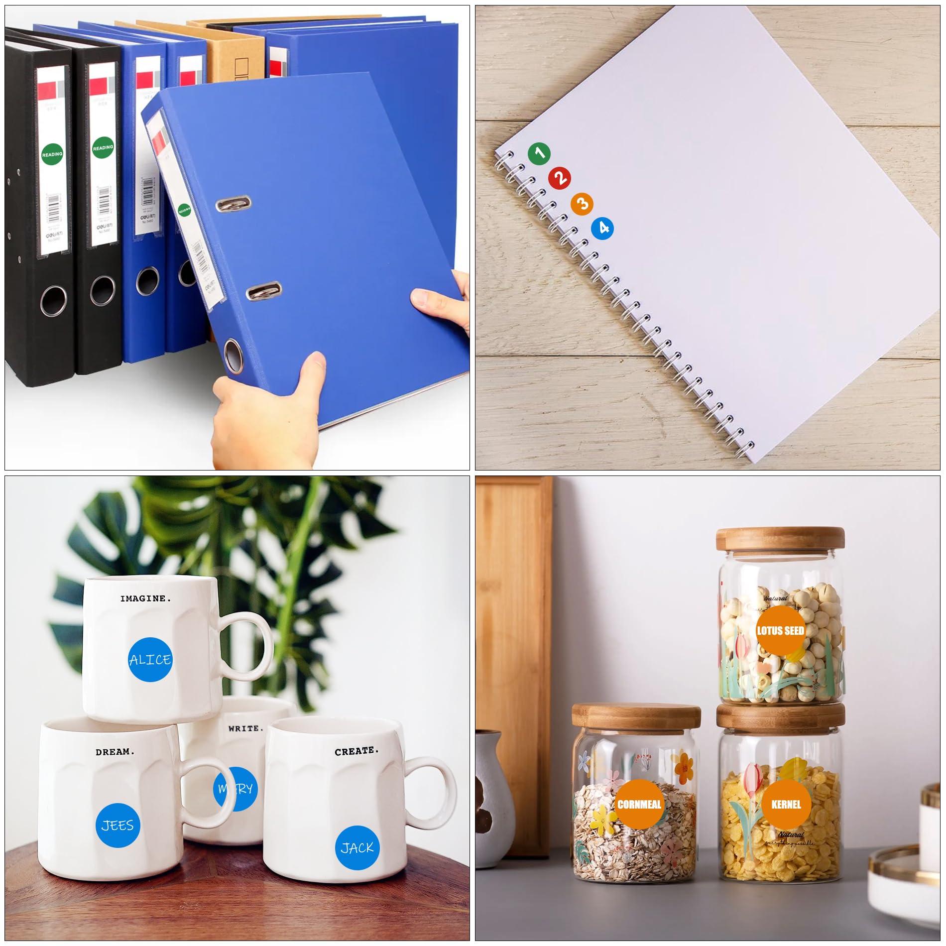 Hoewina 3500 Pcs Colored Dot Stickers, 3/4" Label Sticker Round Color Coding Labels Circle Dots Labels Circle Stickers for Office,Classroom,Family（Etc - 7 Colors, 500 Labels/Roll） - Image 6