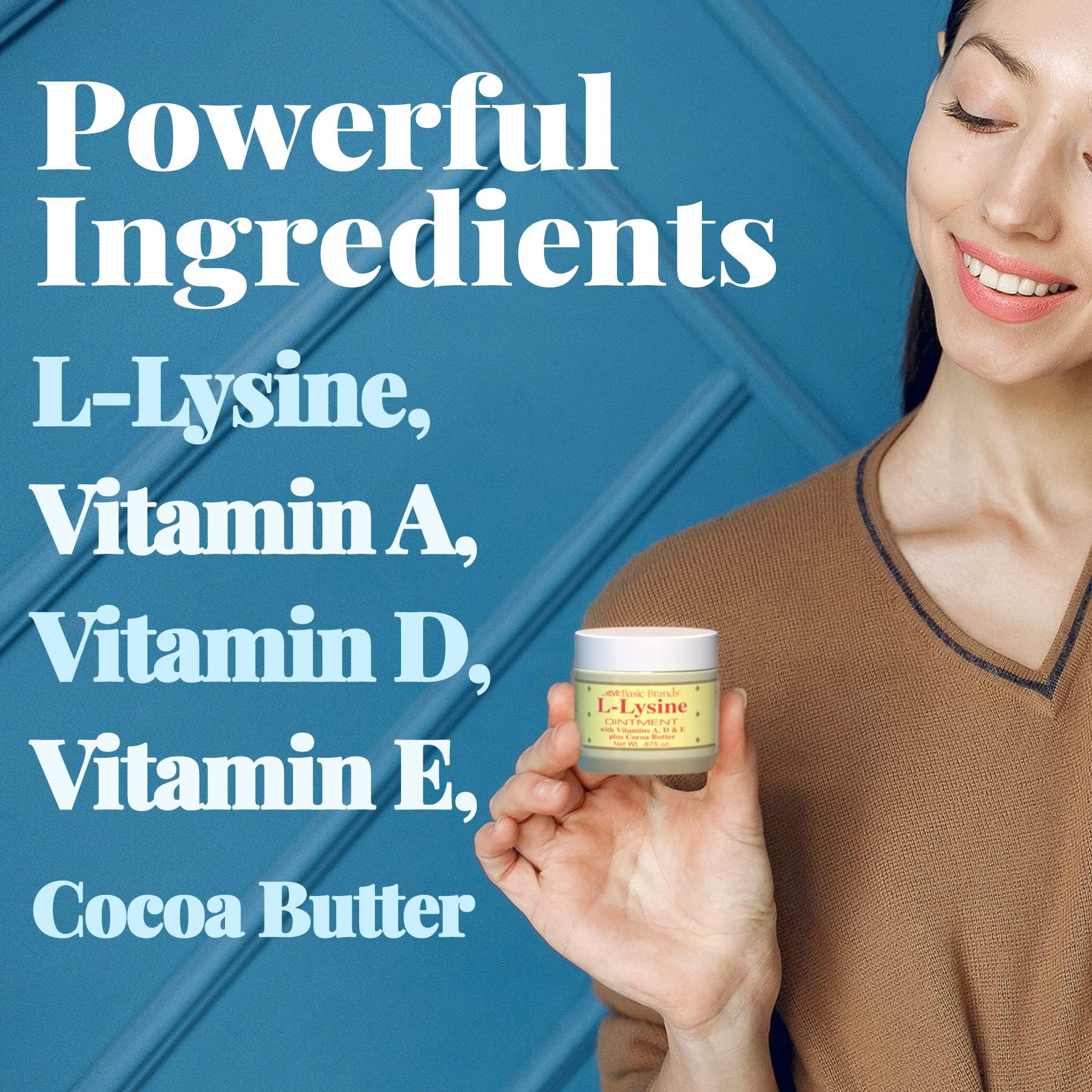 Basic Brands - L-Lysine Ointment - 0.875 oz - Lysine Cold Sore Treatment and Blister Relief - Soothes Chapped Lips and Dry Skin – 2-Pack - Image 5