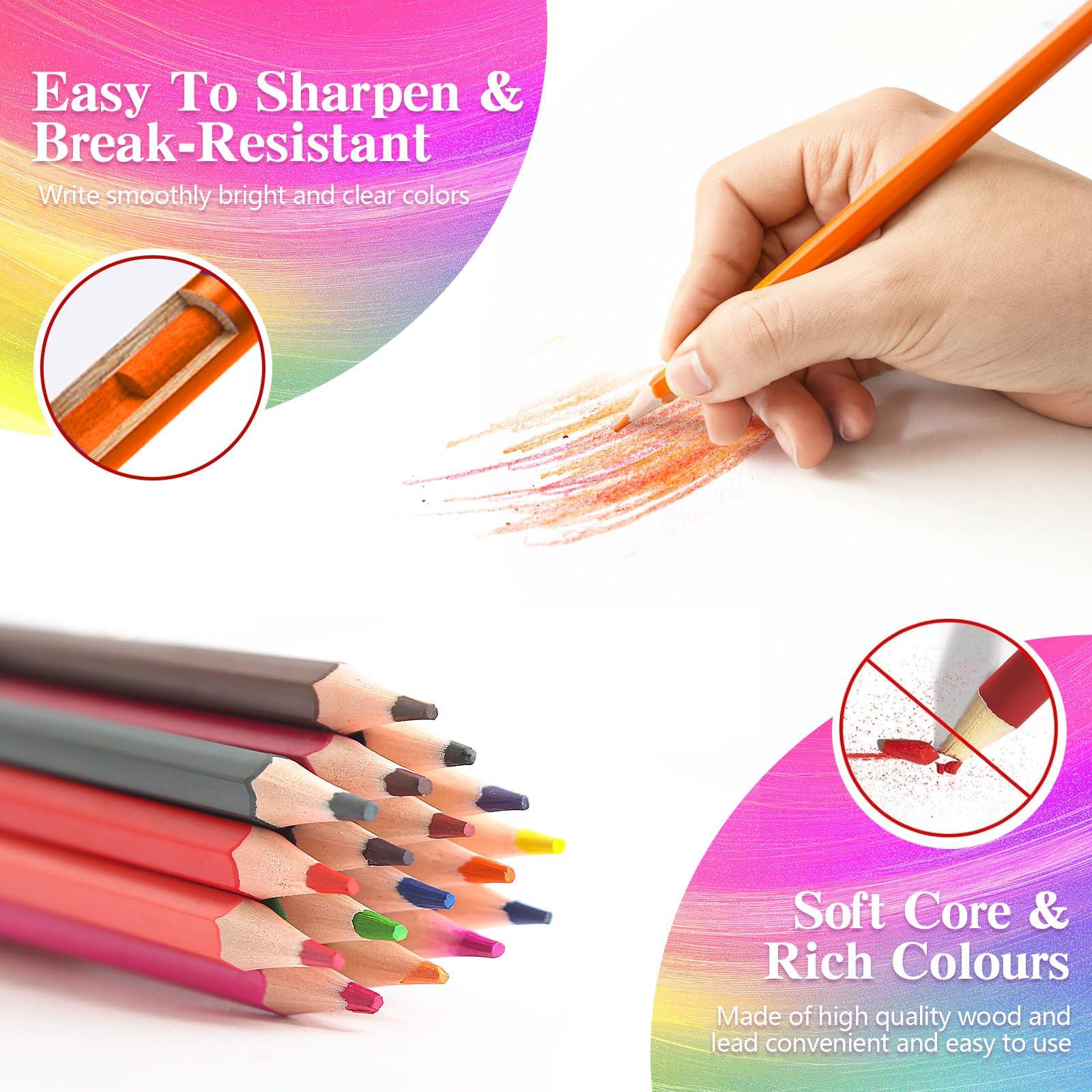 SRISE Colored Pencils for Adult Coloring Books, 48 Colored Pencil Set for Artist Sketching Drawing Pencils ＆ Supplies, Pre-sharpened Coloring Pencils Set for Beginners, Art Supplies for Drawing - Image 4