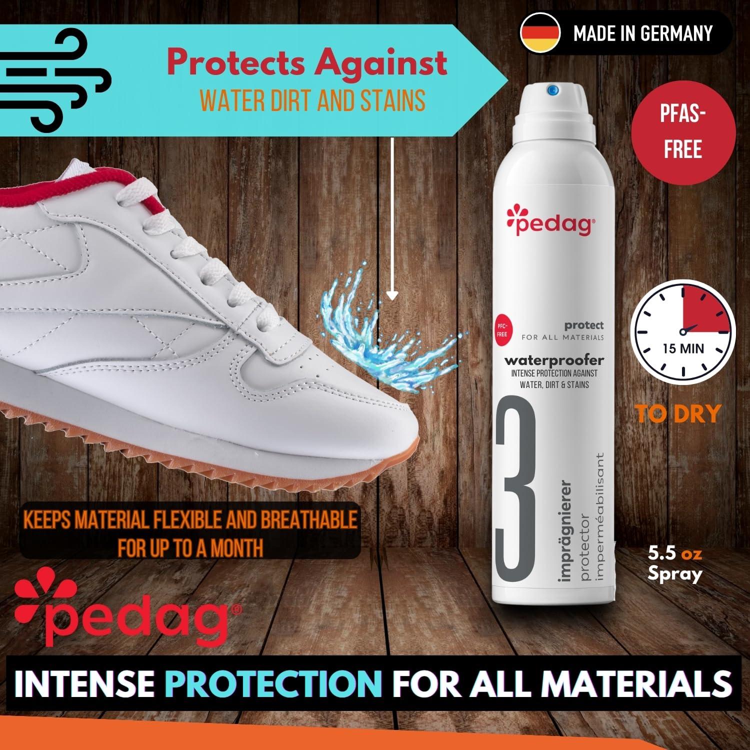 Pedag PFAS-Free Waterproofer | German Made | Heavy Duty Waterproof and Stain Repellent | Canvas & Fabric Spray Protector | Waterproofing Spray and Guard for Boots, Shoes, Tents, Hats, Jackets | 1 Can - Image 2