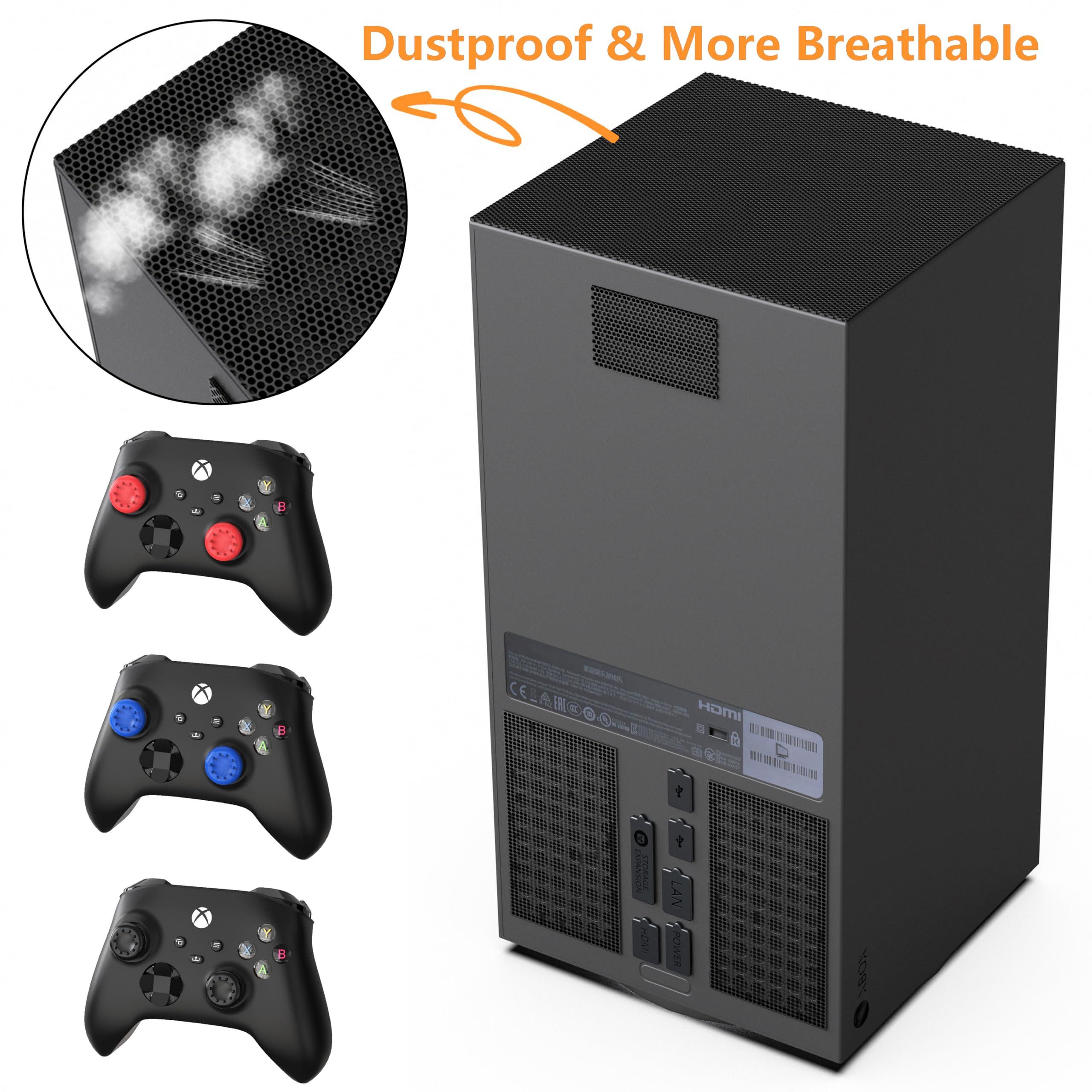 GAMSURFING Dust Filter for Xbox Series X Console- 8 Silicone Plugs and 4 PVC Meshs Set, Anti-Dust Vent Cover Dustproof Case X-Series X Accessories with 6 Thump Grip Caps for Xbox Controllers - Image 5
