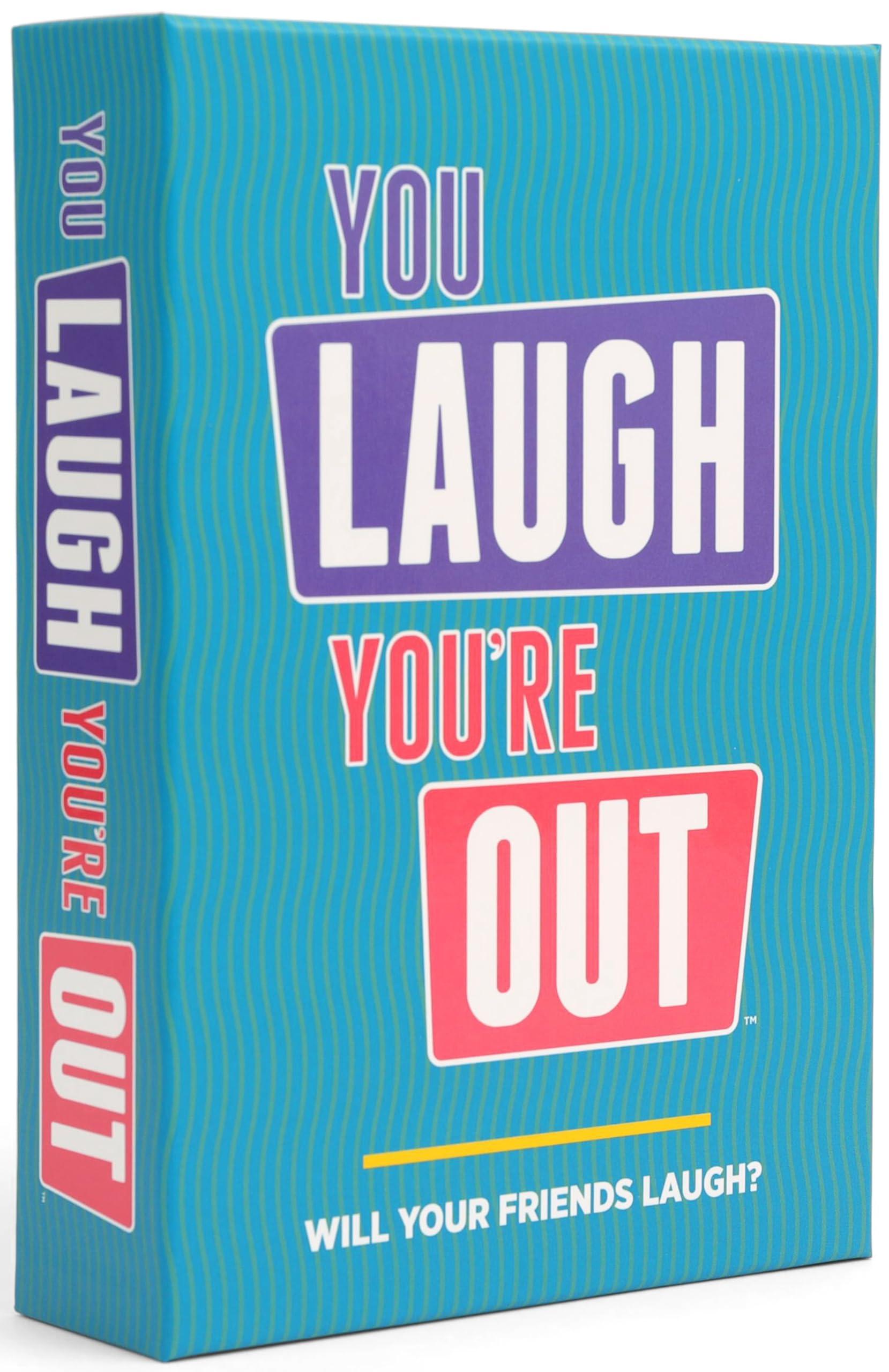 You Laugh You're Out A Party Game with Hilarious Charades Family Card Games for Adults & Kids, 125 Prompt Cards Fun Card Games for Family Game Nights, Graduation Gifts, Gatherings, & Parties Ages 14+