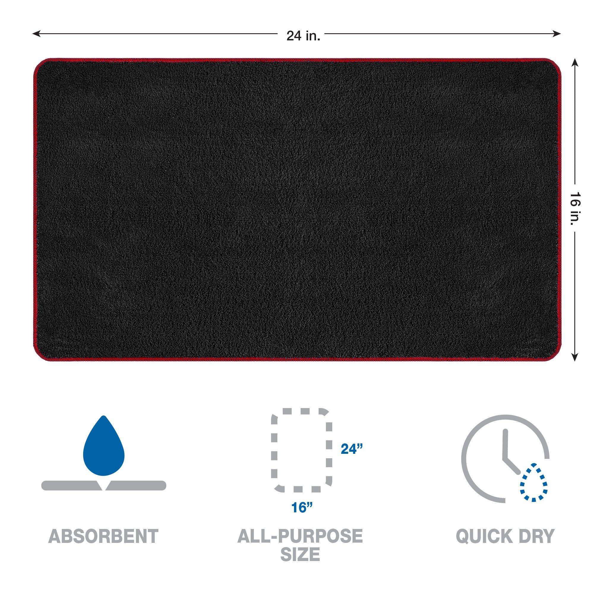 Detailer's Preference Dual Pile 380 GSM Microfiber Towels with Red Trim, All-Purpose Terry Weave Cleaning Cloths for Auto, Home, Boat, Scratch-Free & Reusable, 16x24 Inches, 12-Pack, Black - Image 2
