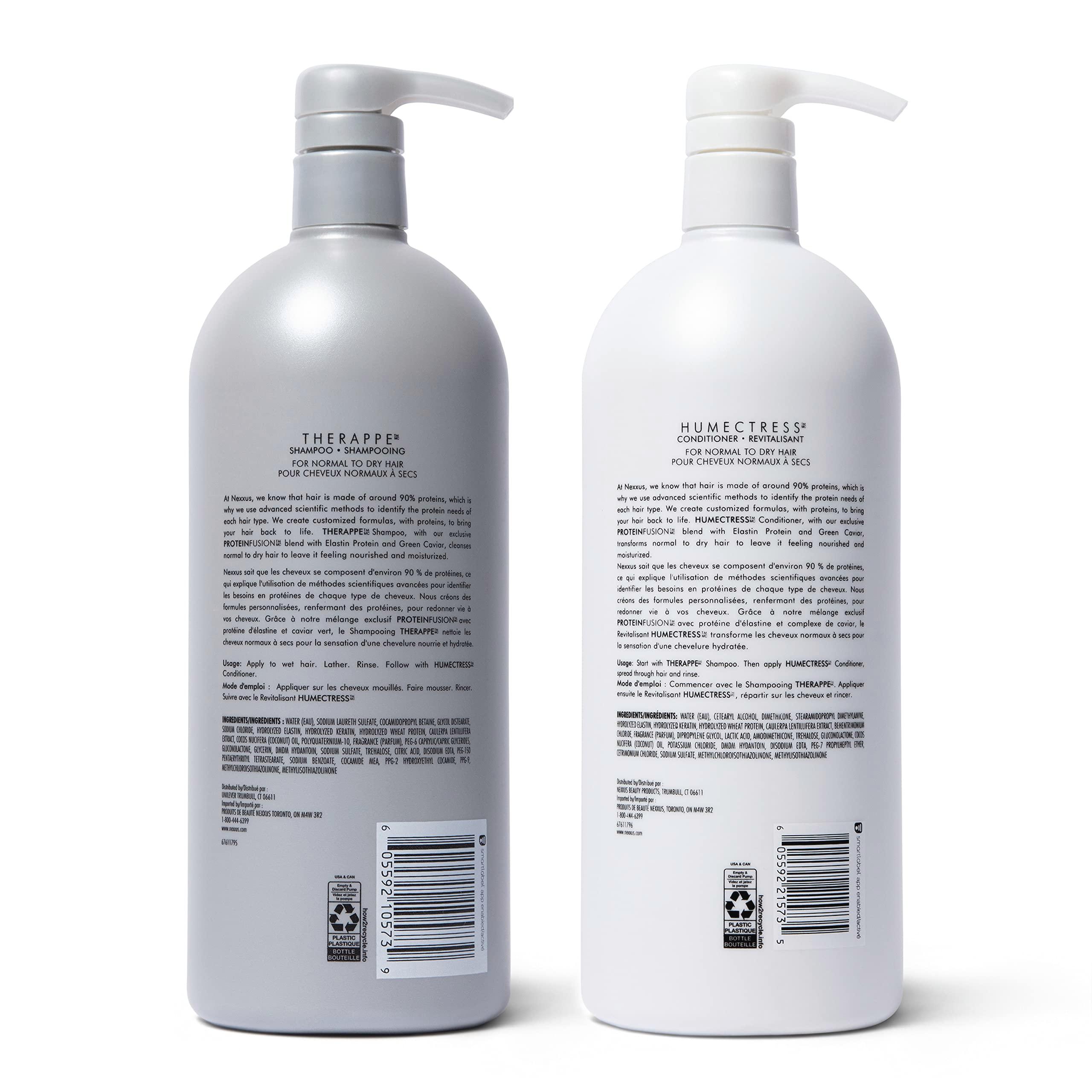 Nexxus Shampoo and Conditioner Therappe Humectress 2 Count for Dry Hair Silicone-Free, Moisturizing Caviar Complex and Elastin Protein 33.8 oz - Image 2