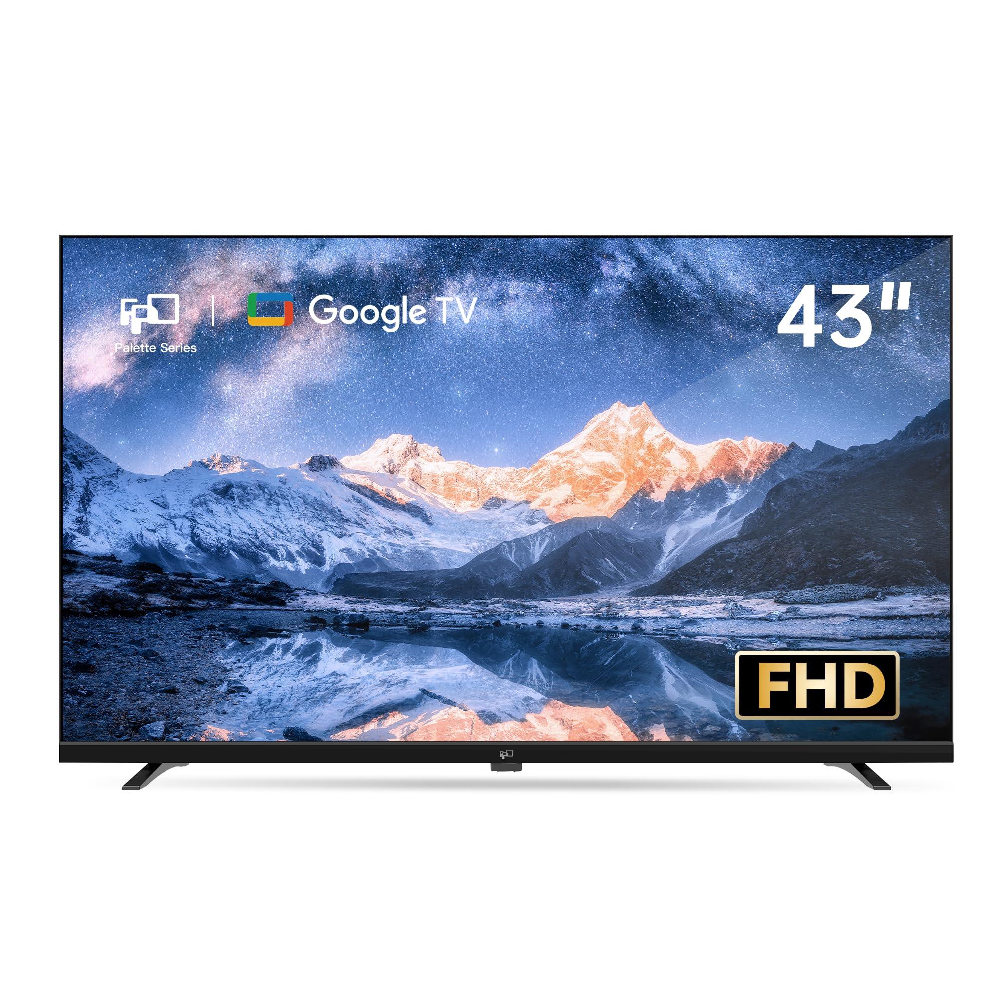 FPD Palette-Series CG43-P3 43-inch Smart TV with Google TV, 1080p, Full HD, HDR 10, Google Play, Chromecast Built-in, Stream Live TV, 2024 Model, Dolby Audio, Voice Remote