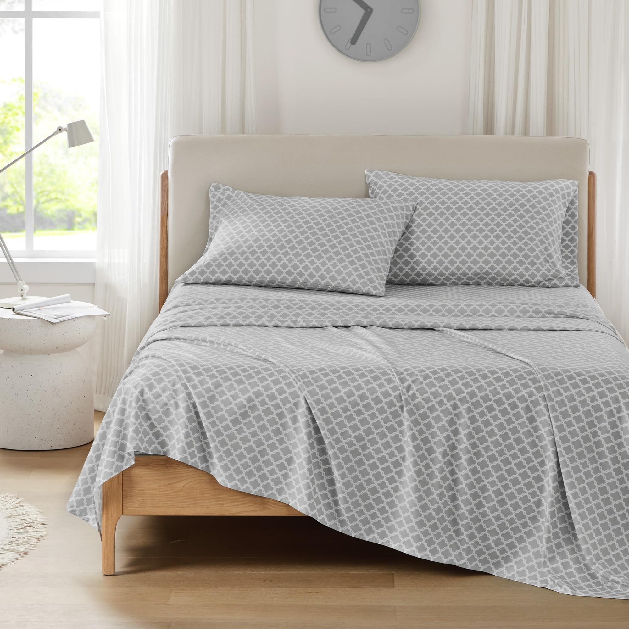 Comfort Spaces King Cooling Sheets, Moisture Wicking Coolmax Sheets, Soft, Colorfast Sheet Set, Cooling Bed Sheets For Hot Sleepers, Elastic Deep Pocket Fits Up to 16" Mattress, King Charcoal 4 Piece - Image 2