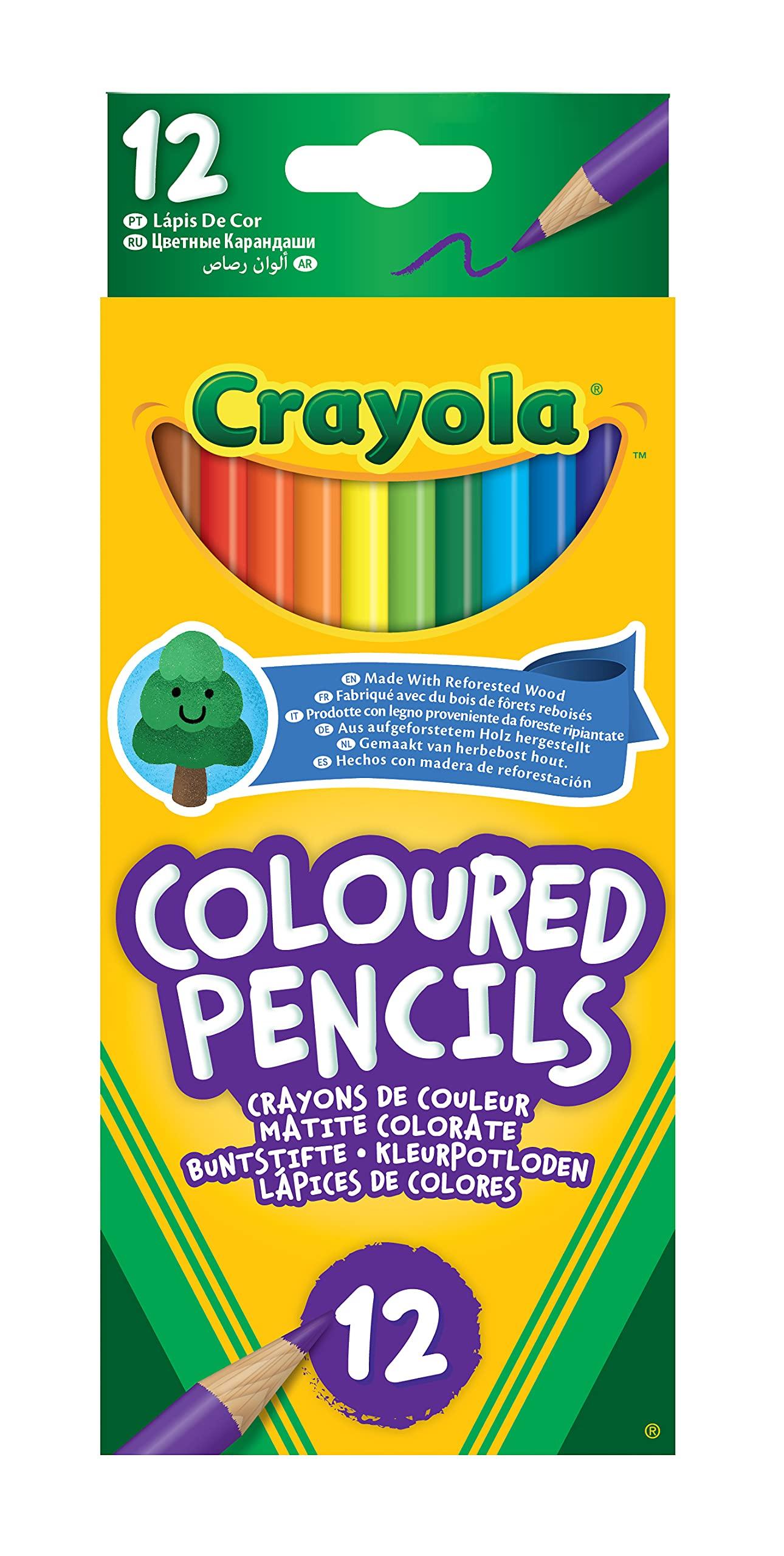 Crayola Colouring Pencils - Assorted Colours (Pack of 12) | A Must-Have for All Kids Arts & Crafts Sets | Ideal for Kids Aged 3+