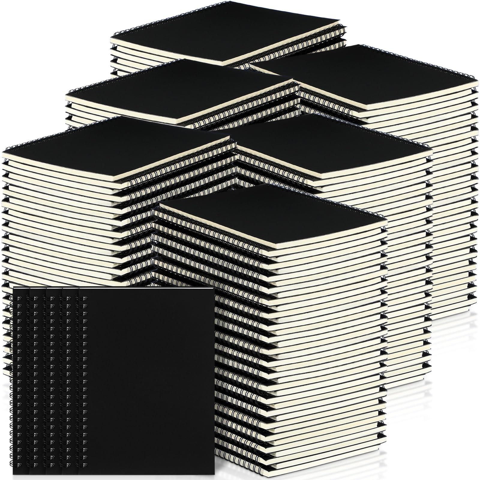 Yahenda Spiral Notebook Bulk A5 Journal Lined 8. 3'' x 5. 5'' Writing Composition Paper Small Notepad for Office Business School Classroom Supplies End of Year Gift(Black,200 Pcs)