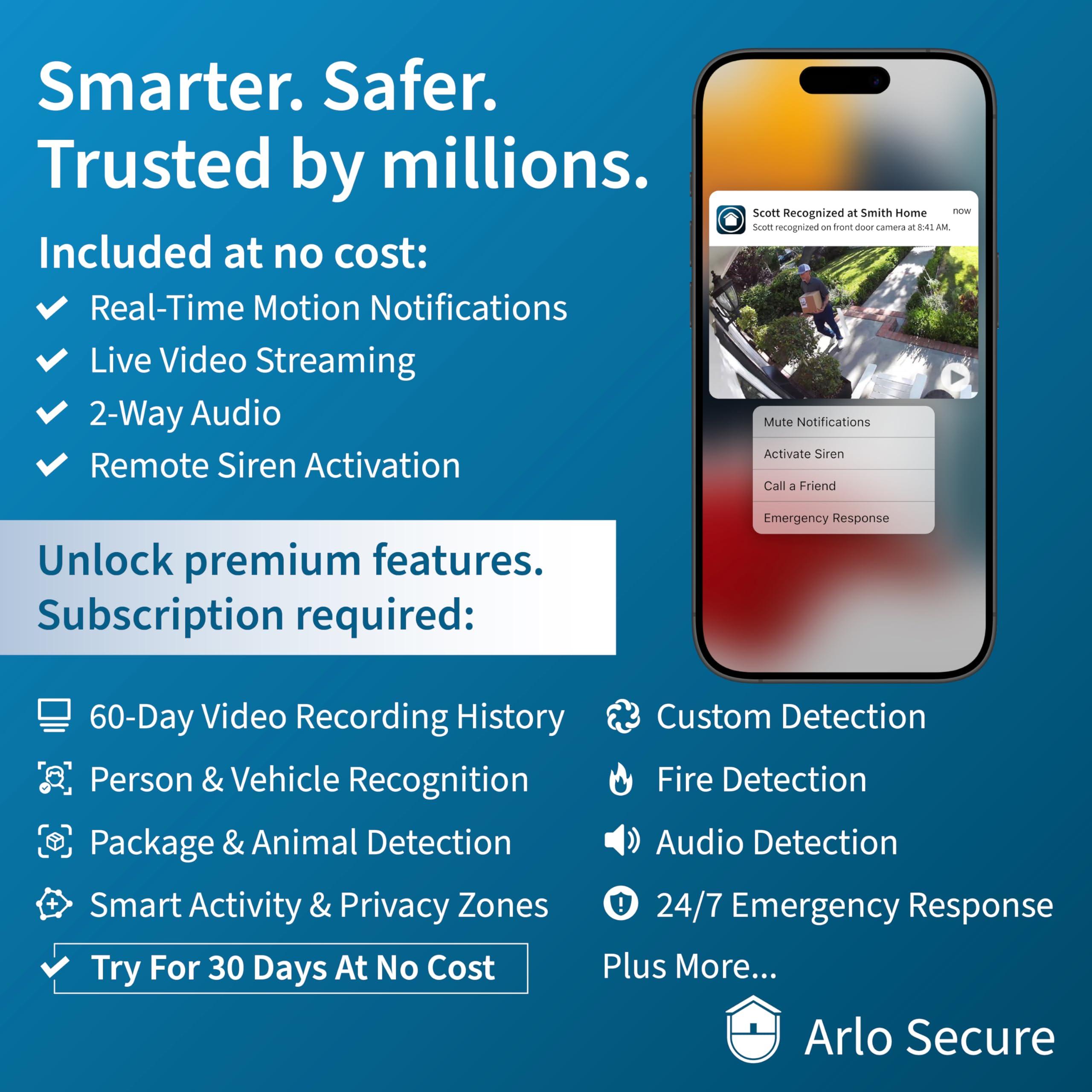 Arlo Video Doorbell 2K | 2nd Gen | Wire-Free/Wired Option, 2-Way Audio, Night Vision, Head to Toe Video View, Integrated Siren | Live Stream | Real Time Notifications |180 Deg Wide View, White - Image 5
