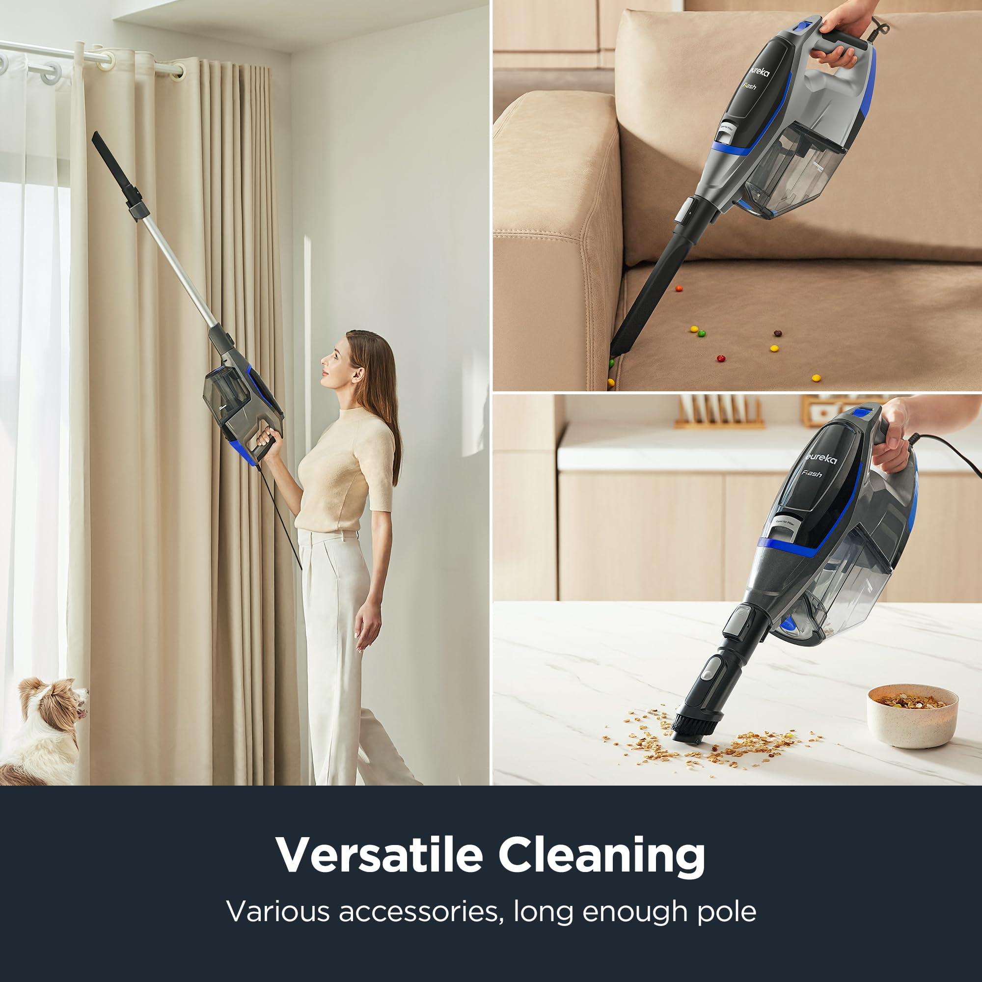 Eureka Corded Stick Vacuum Cleaner for Home Pet Hair, Lightweight Vacuum Cleaner with Powerful Suction for Carpet Tile and Hard Floor, Blue, NES520BL 2-in-1 Flash Handheld Vac - Image 7