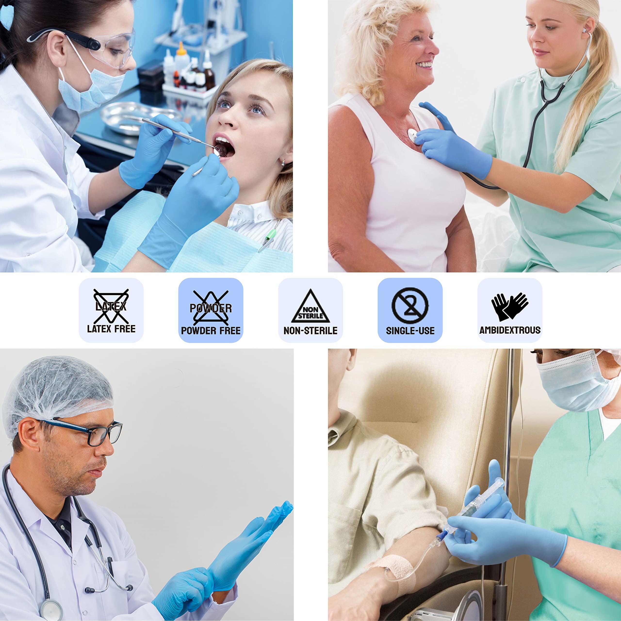 Safe Health Nitrile Exam Disposable Gloves, Latex Free, Powder Free, Blue, Case of 1000, Medium, Textured, 3.5 mil, Medical Grade, Food, Tattoo, Nursing, Cleaning, School - Image 4