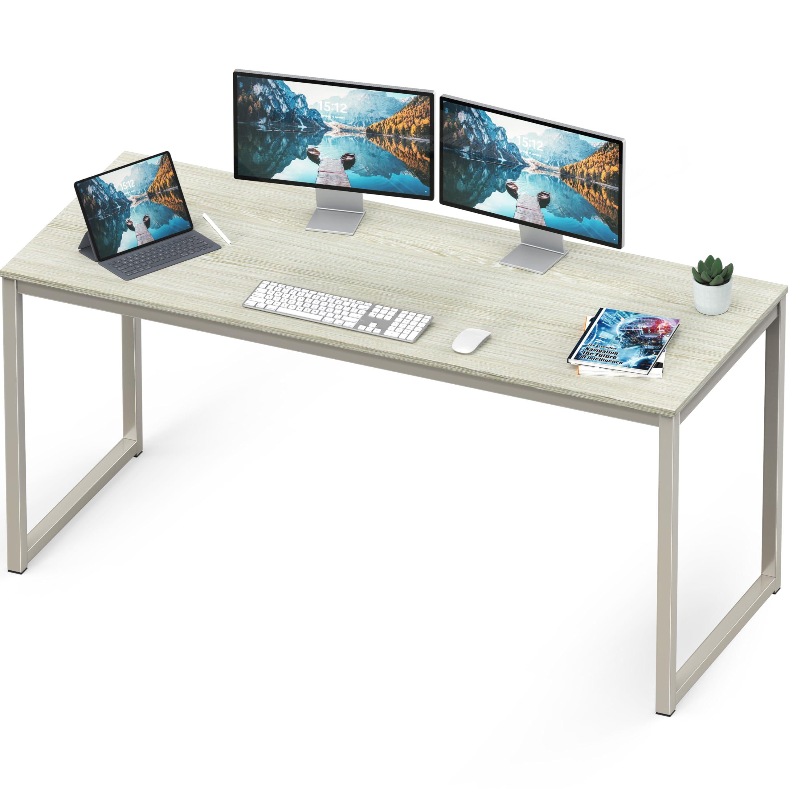 SHW Mission 55-Inch Home Office Computer Desk, Maple