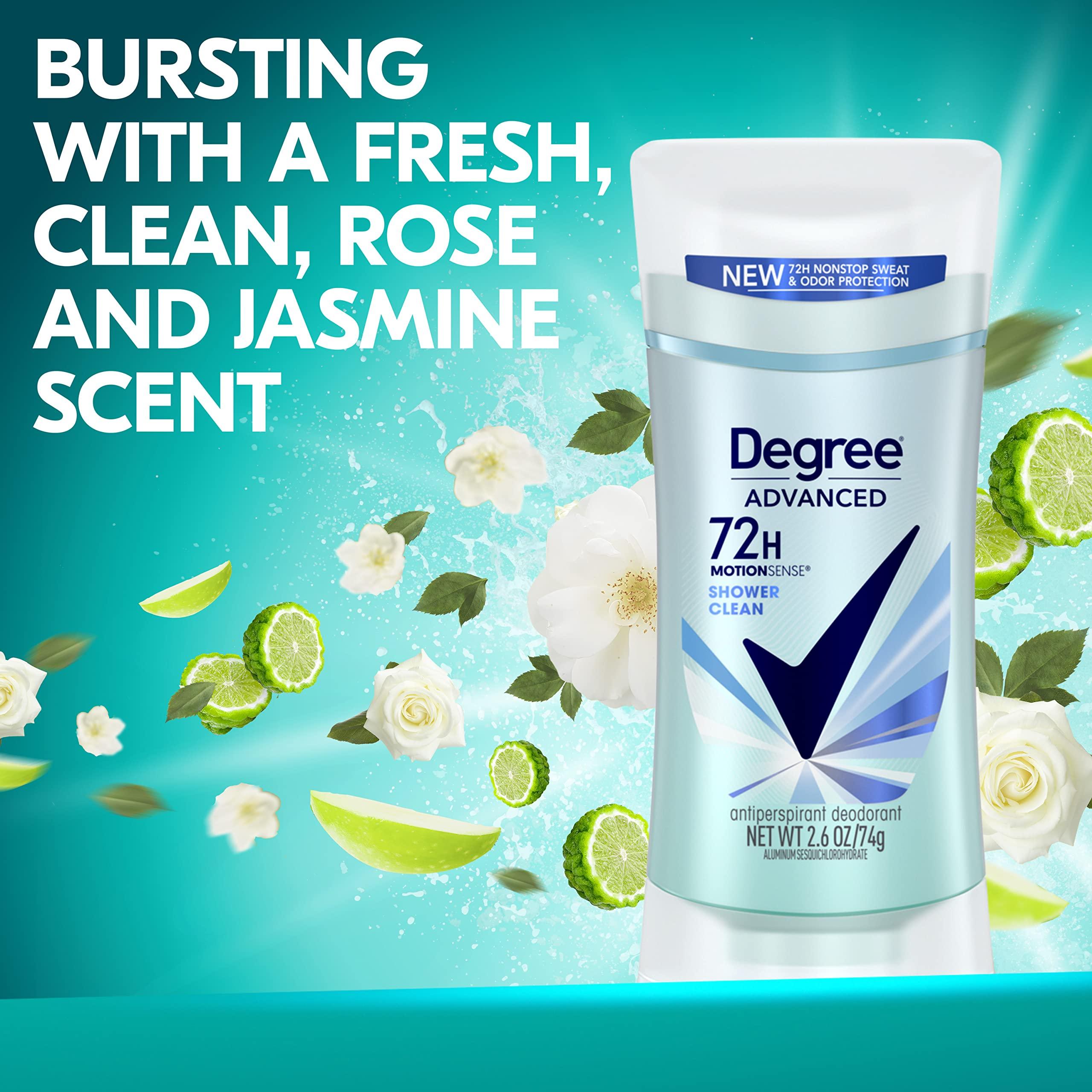 Degree Advanced Antiperspirant Deodorant 4 count 72-Hour Sweat & Odor Protection Shower Clean Antiperspirant for Women with MotionSense Technology 2.6 oz - Image 4