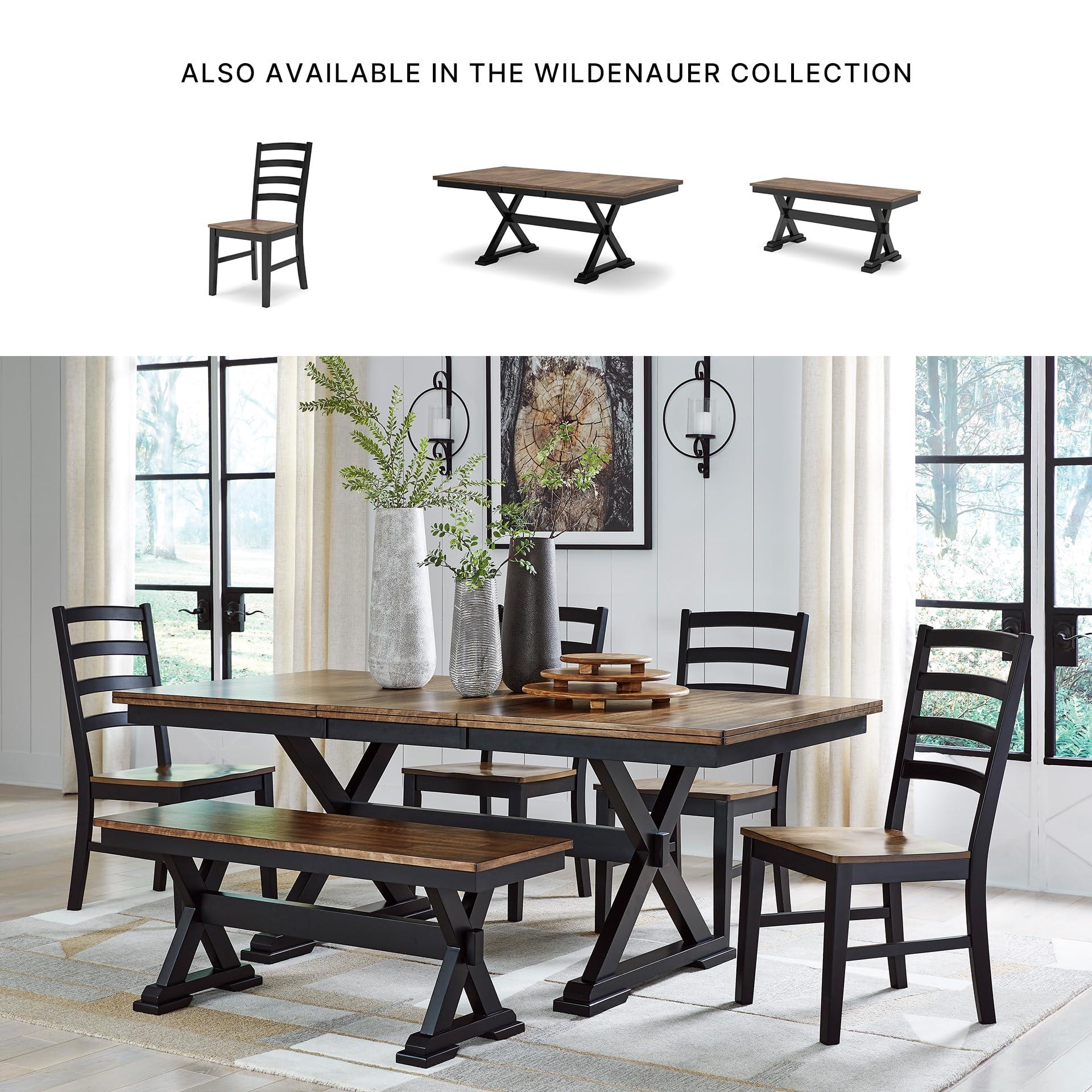 Signature Design by Ashley Wildenauer Rustic Armless Dining Chair, Set of 2, Black & Light Brown - Image 6